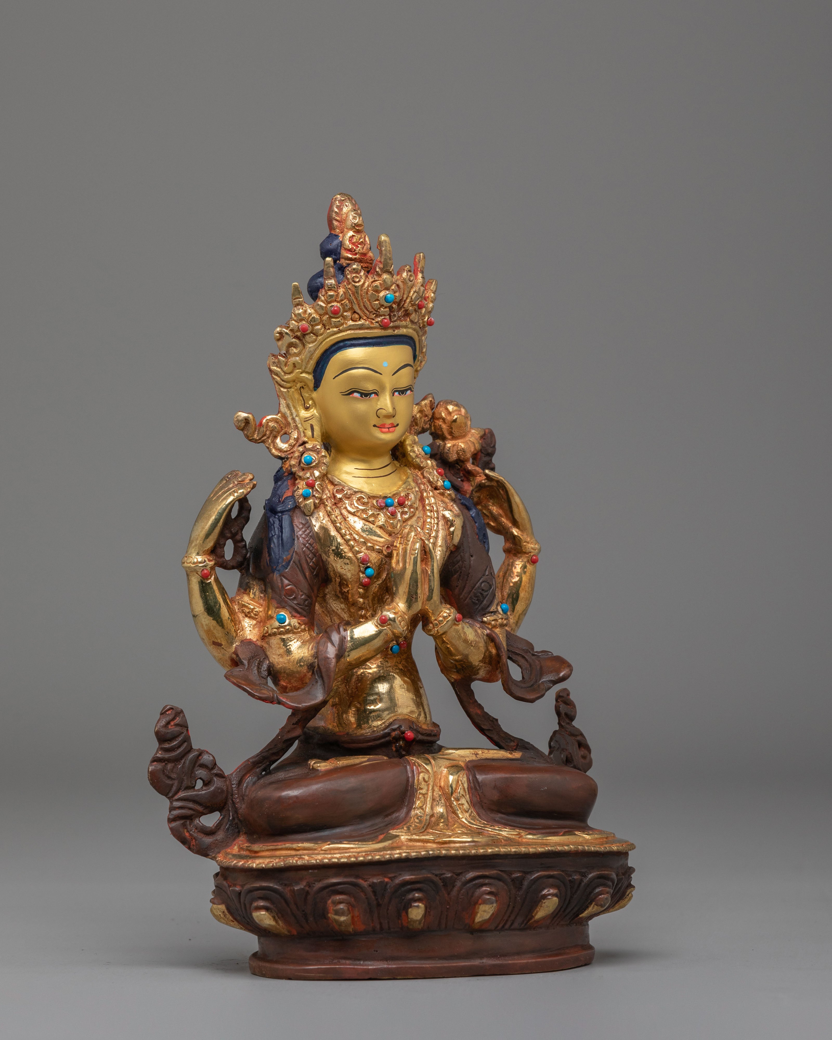 Sacred Tibetan Chenrezig Sculpture | Spiritual Home Decor