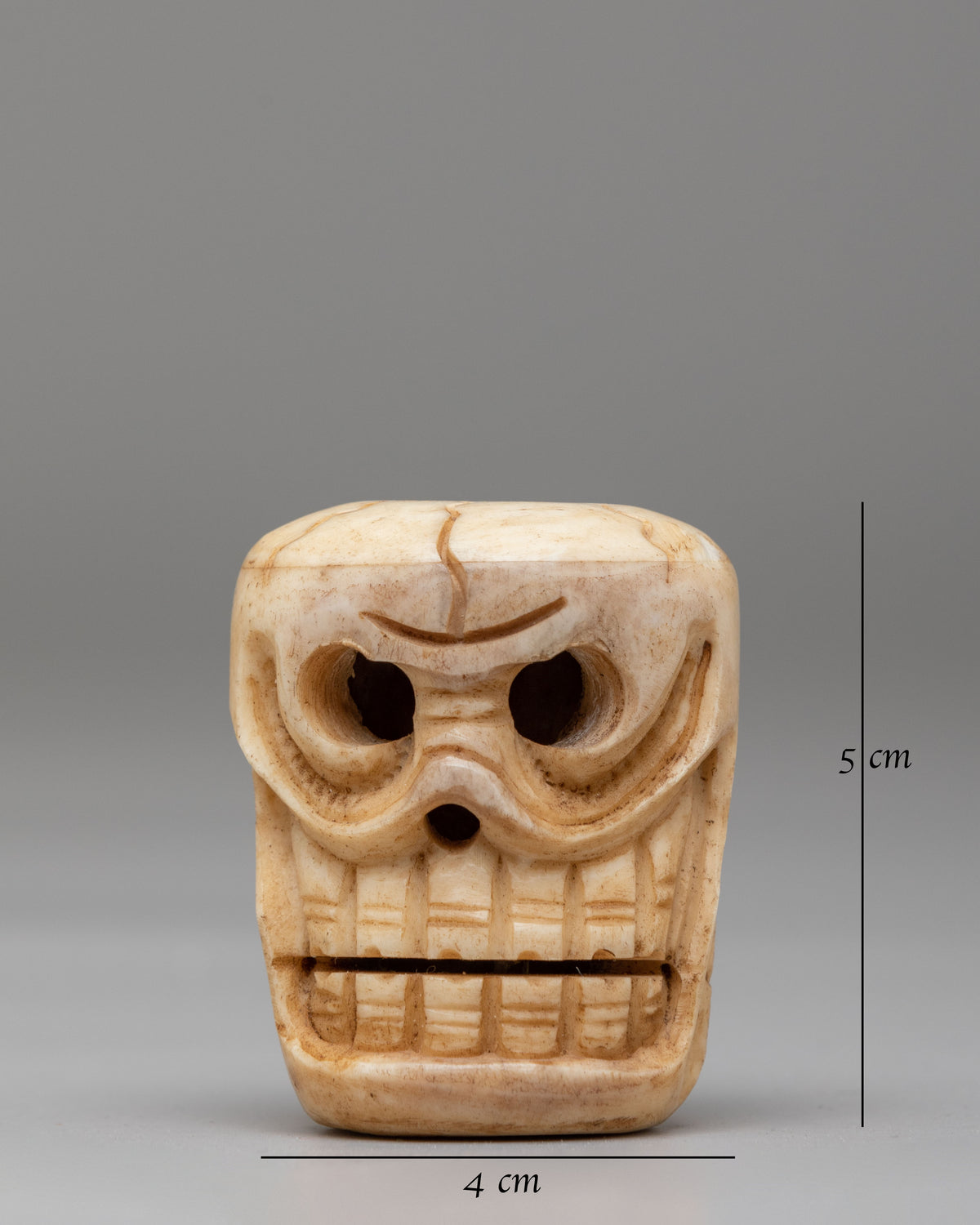 Tibetan Buddhist Skull Carving | Handcrafted Buddhist Decor