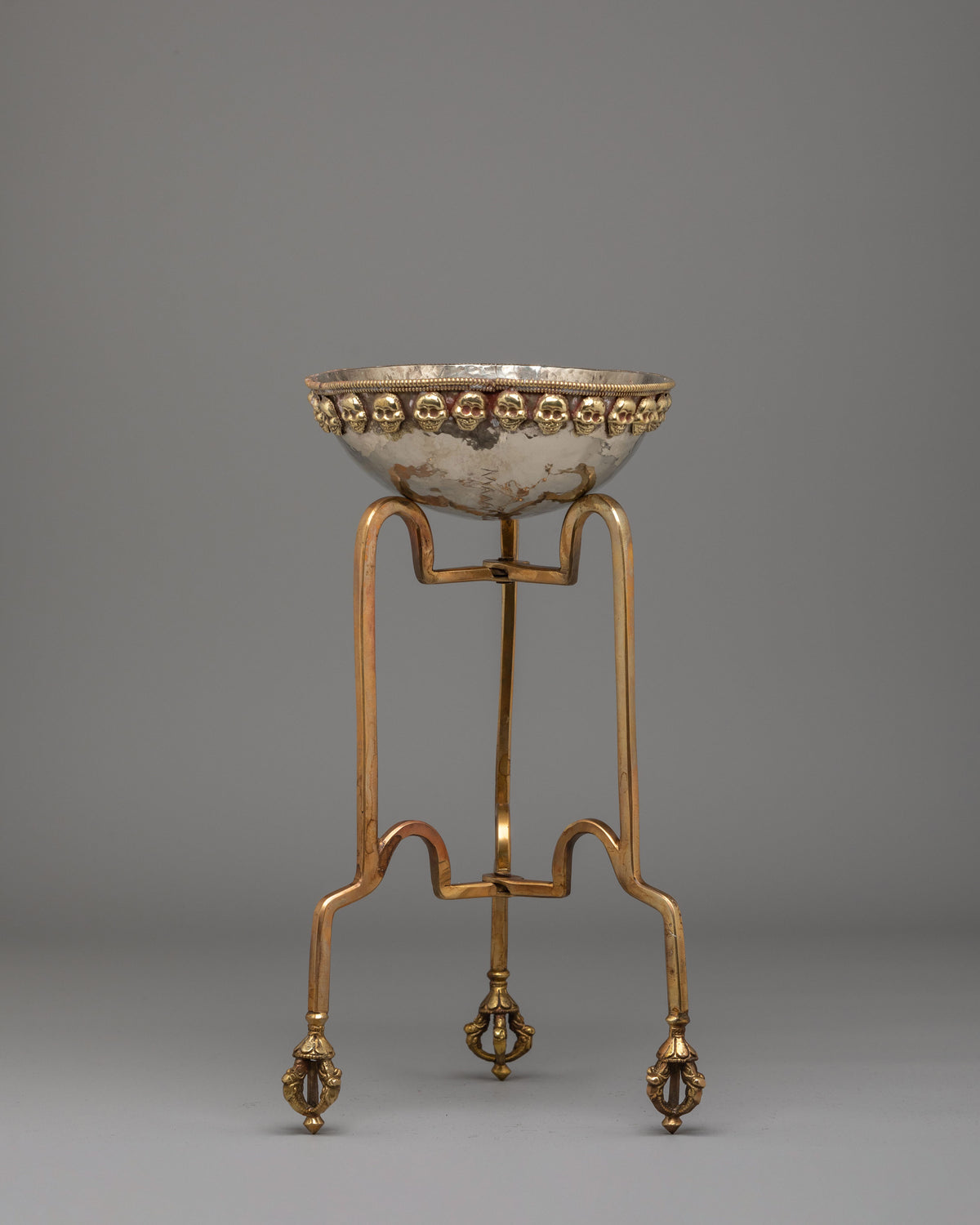 Buddhist Altar Kapala With Stand | Skull Cup for Tantric Rituals