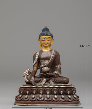 Handcrafted Tibetan Medicine Buddha Sculpture
