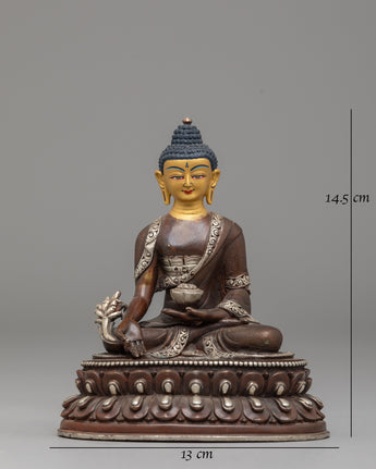 Handcrafted Tibetan Medicine Buddha Sculpture