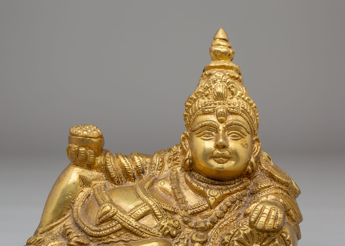 Tibetan Lord Kubera Sculpture | Brass God of Wealth and Prosperity