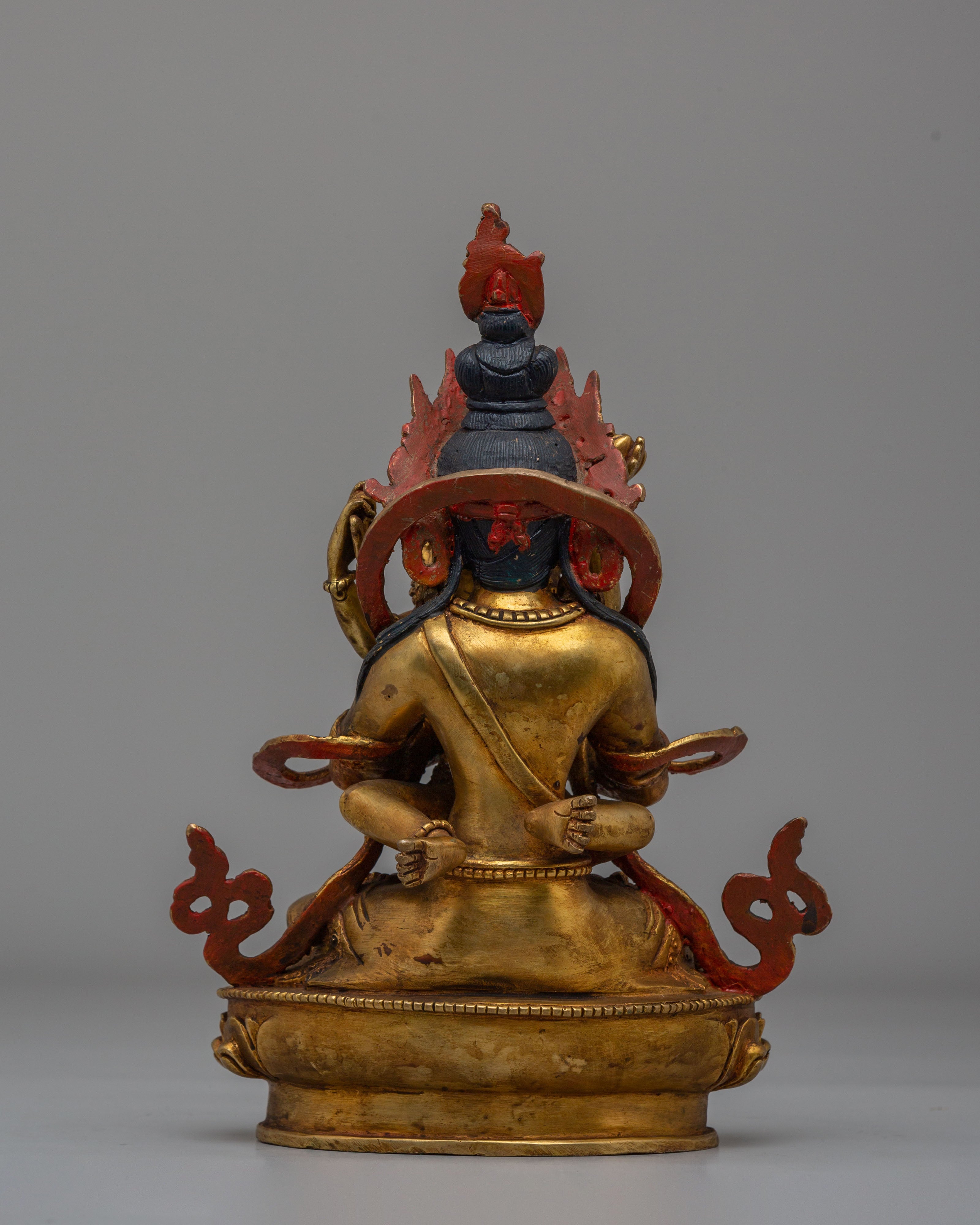Buddhist Vajradhara with Consort Statue | Gold Plated Buddhist Sculpture