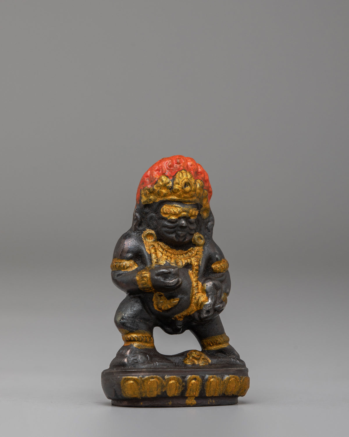 Buddhist Sacred Black Dzambhala Statue | Tibetan God of Wealth