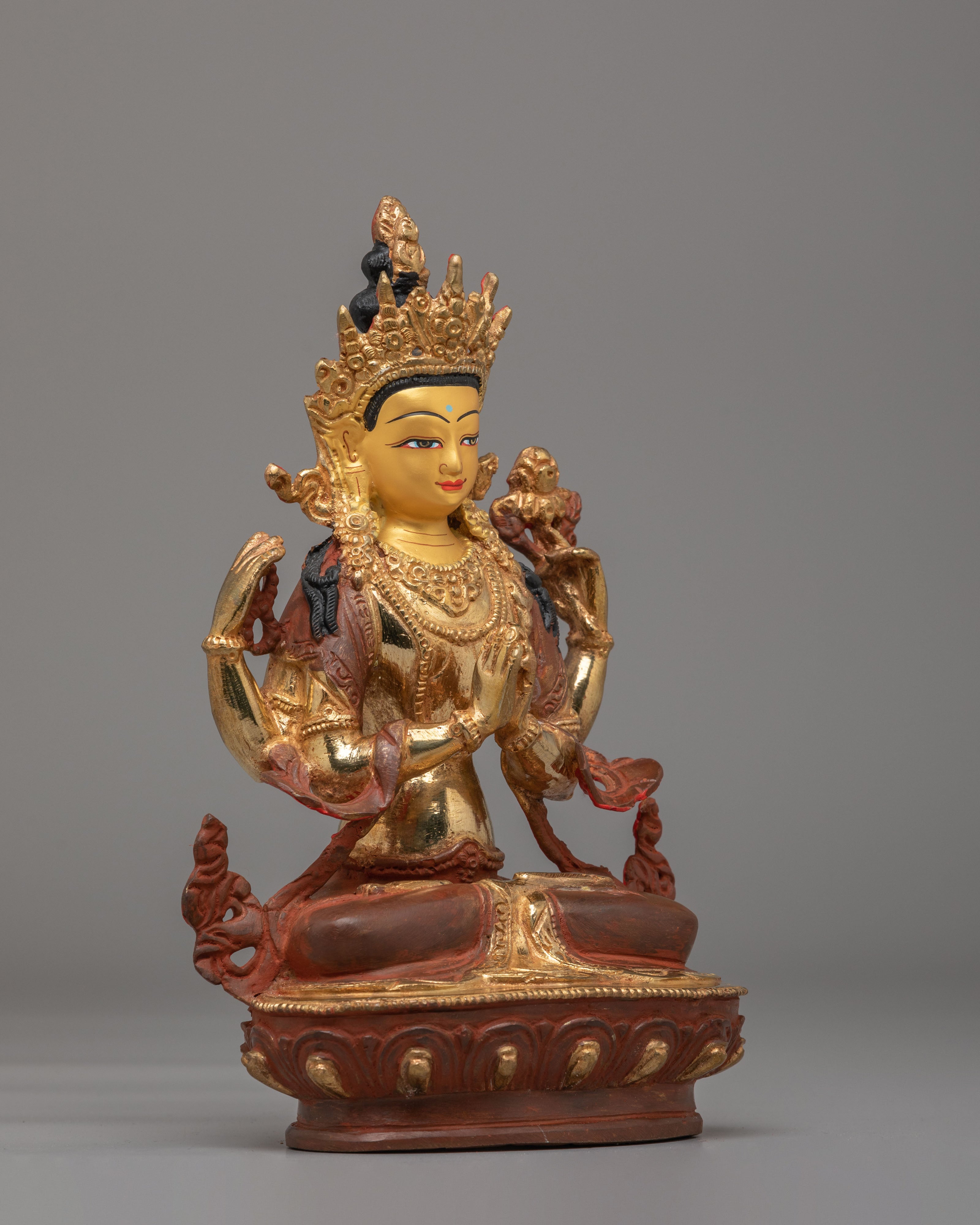Spiritual Chenrezig Compassion Deity Statue | Tibetan Avalokiteshvara Statue
