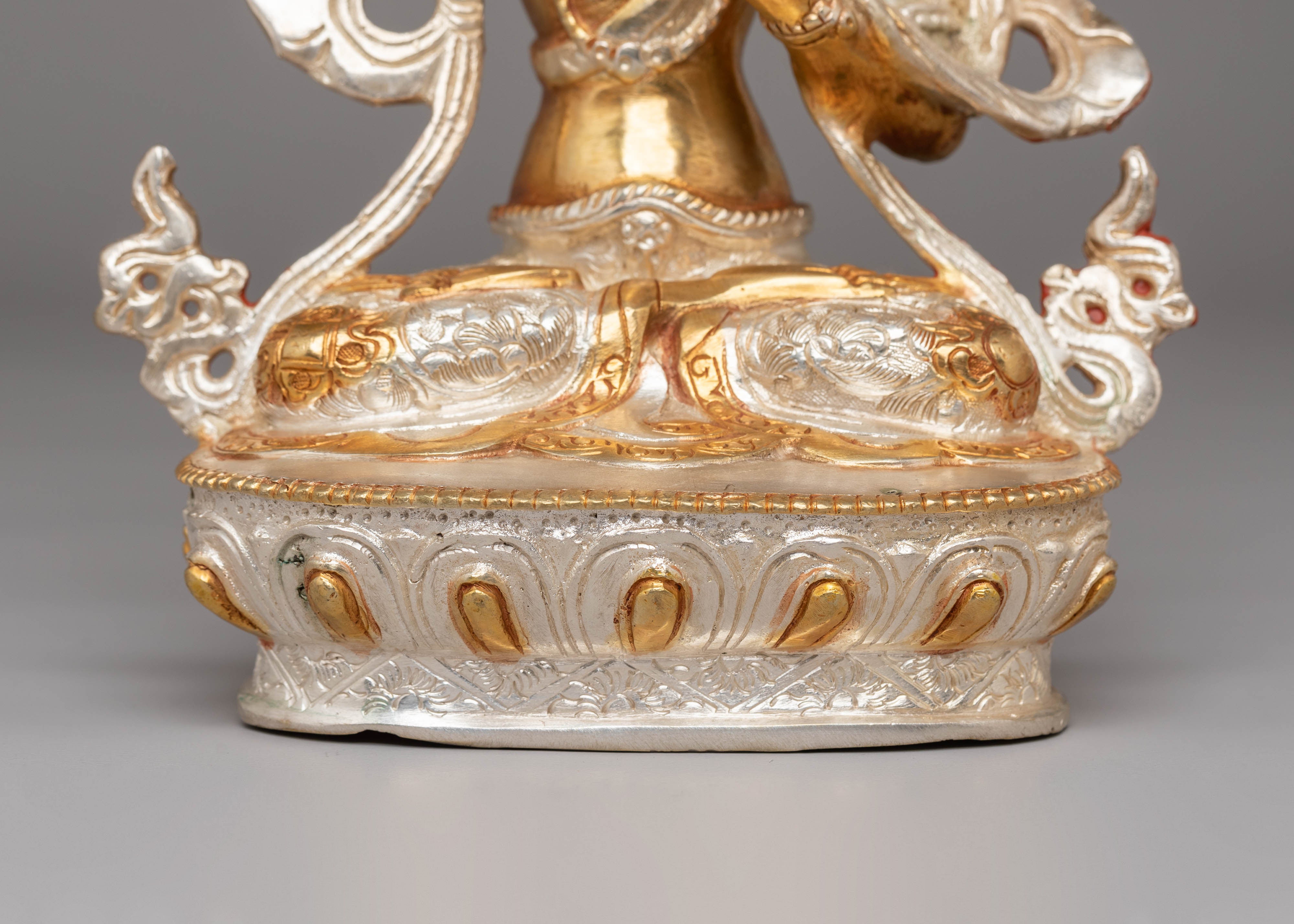 Statue of Manjushri Bodhisattva | Gold Plated Copper for Wisdom and Enlightenment