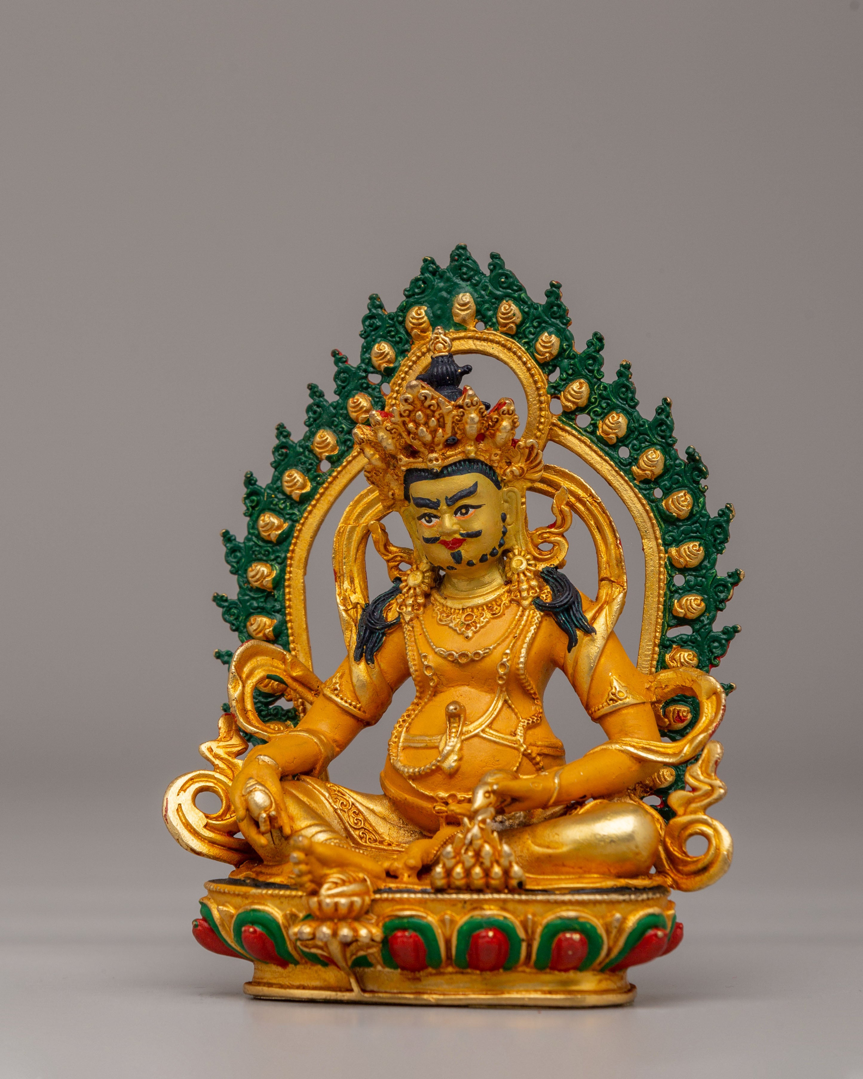 Handcrafted Dzambhala Deity Altar Statue | Prosperity, Protection, and Meditation Statue