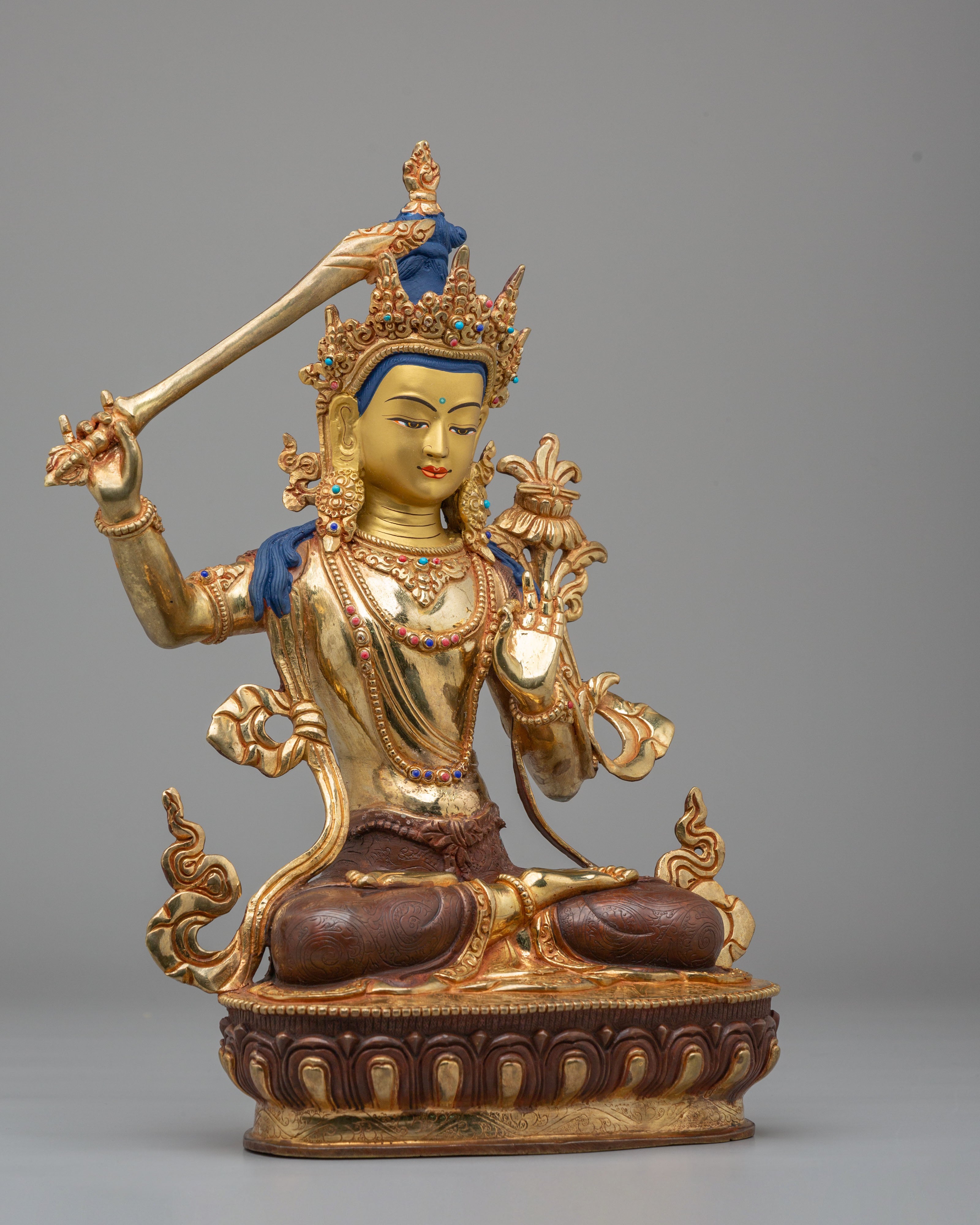 Handcrafted Manjushri Bodhisattva Statue | Spiritual Home Decor