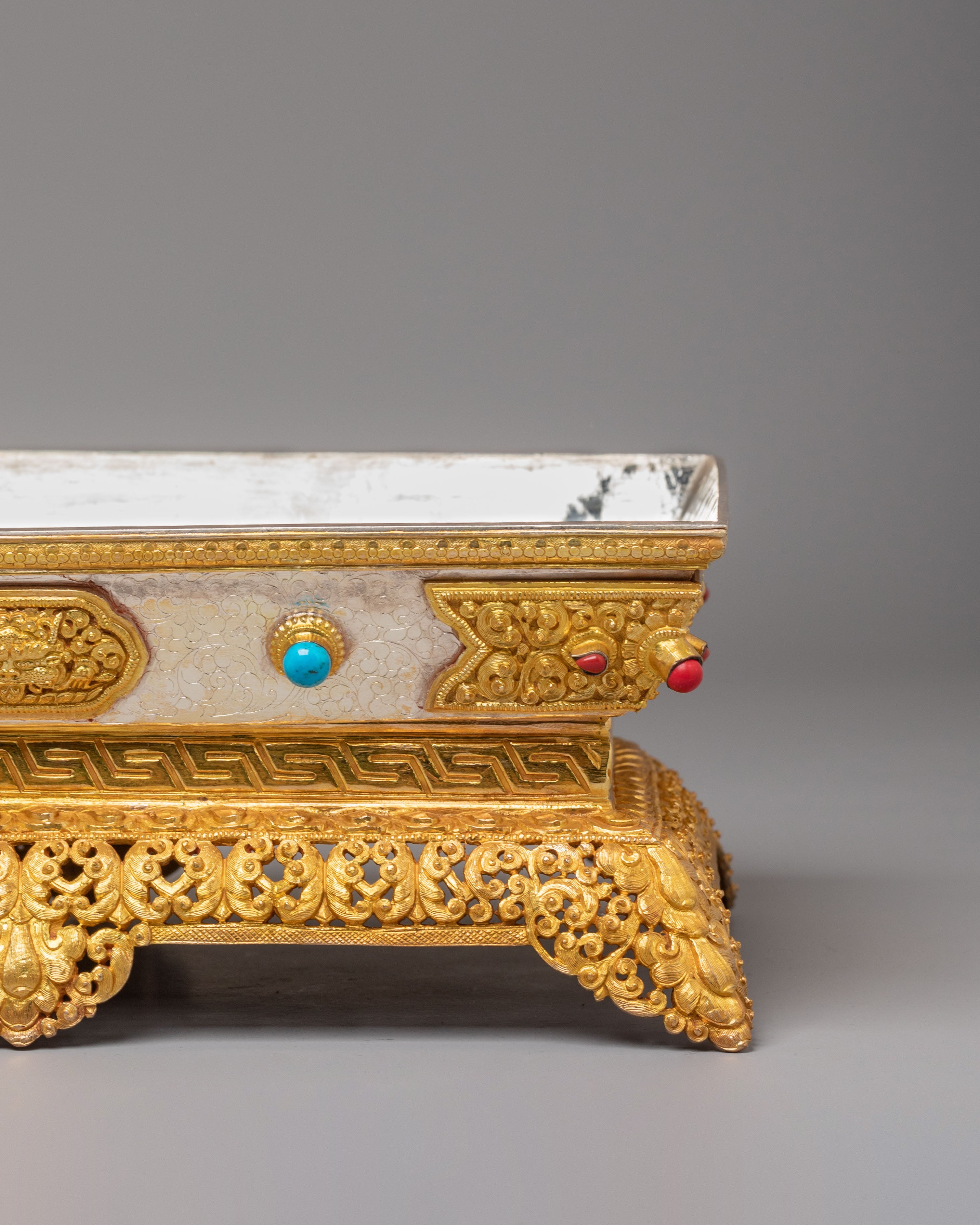 Spiritual Himalayan Offering Tray | Sacred Tibetan Altar Art