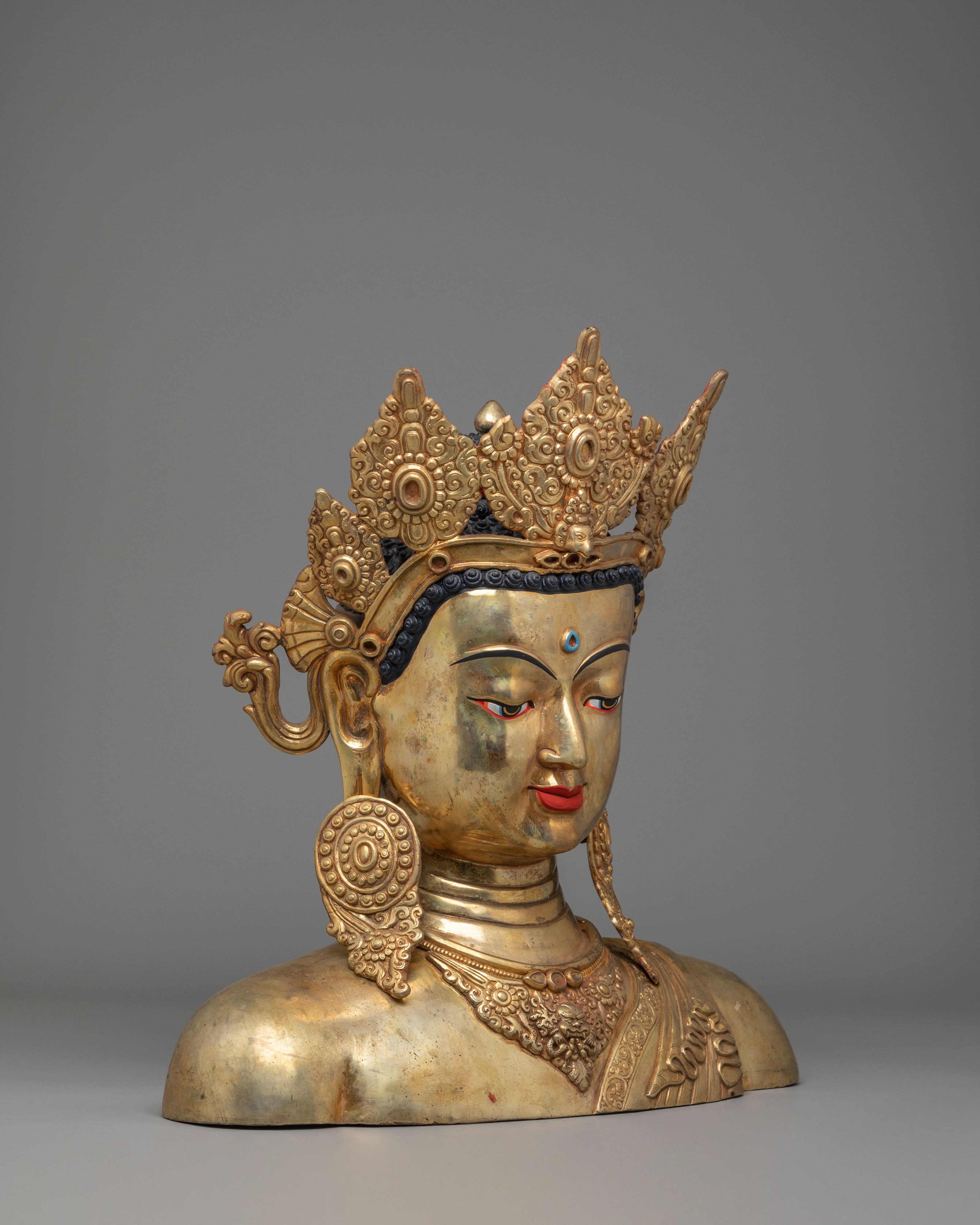 Crowned Buddha Head Altar Decor | Spiritual Decor
