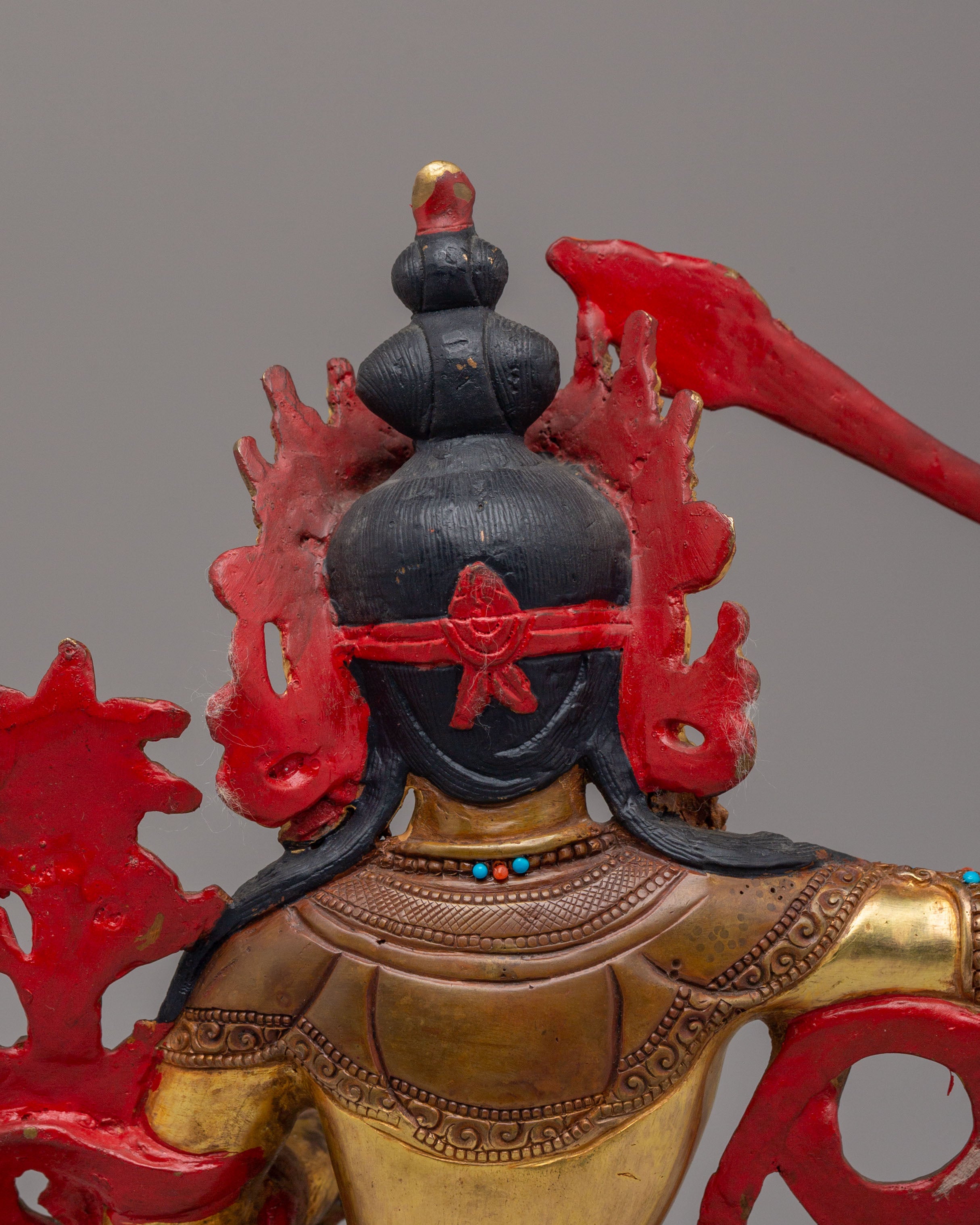 Manjushri Sacred Wisdom Deity Statue | Gold Plated Copper Figurine