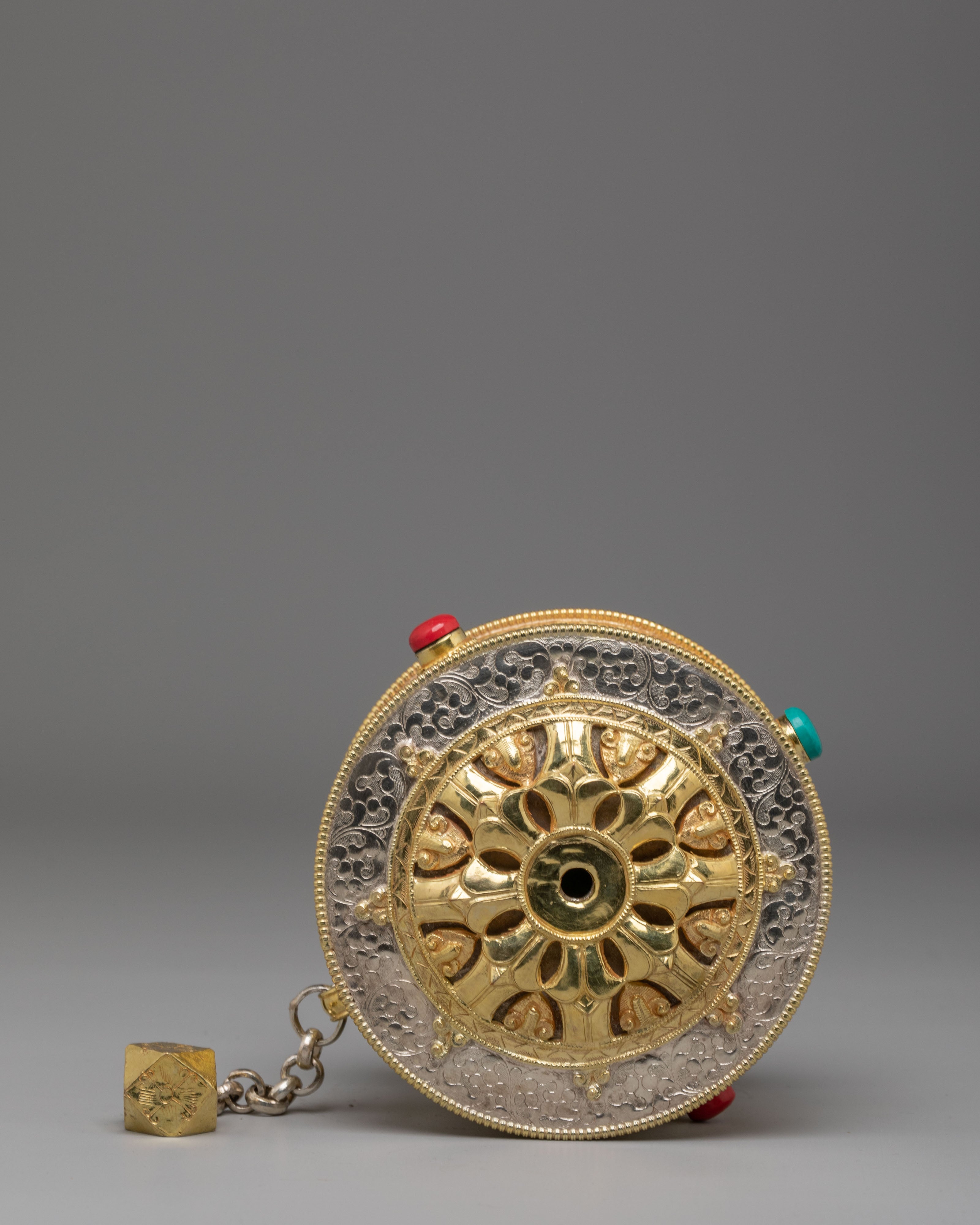 Mantra Carved Prayer Wheel | Tibetan Buddhist Ritual Artwork