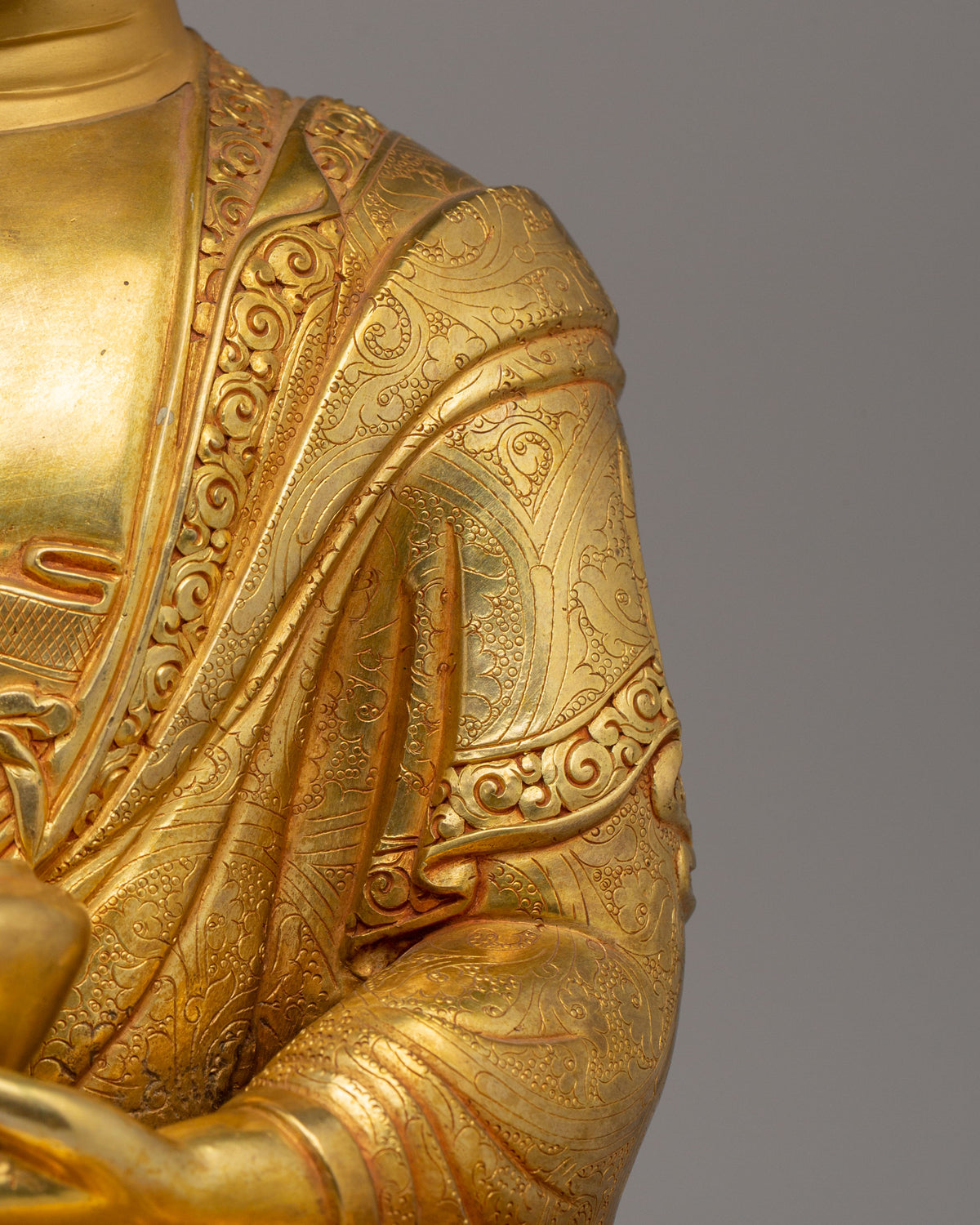 Divine Shakyamuni Buddha Altar Statue | Traditional Tibetan Artwork