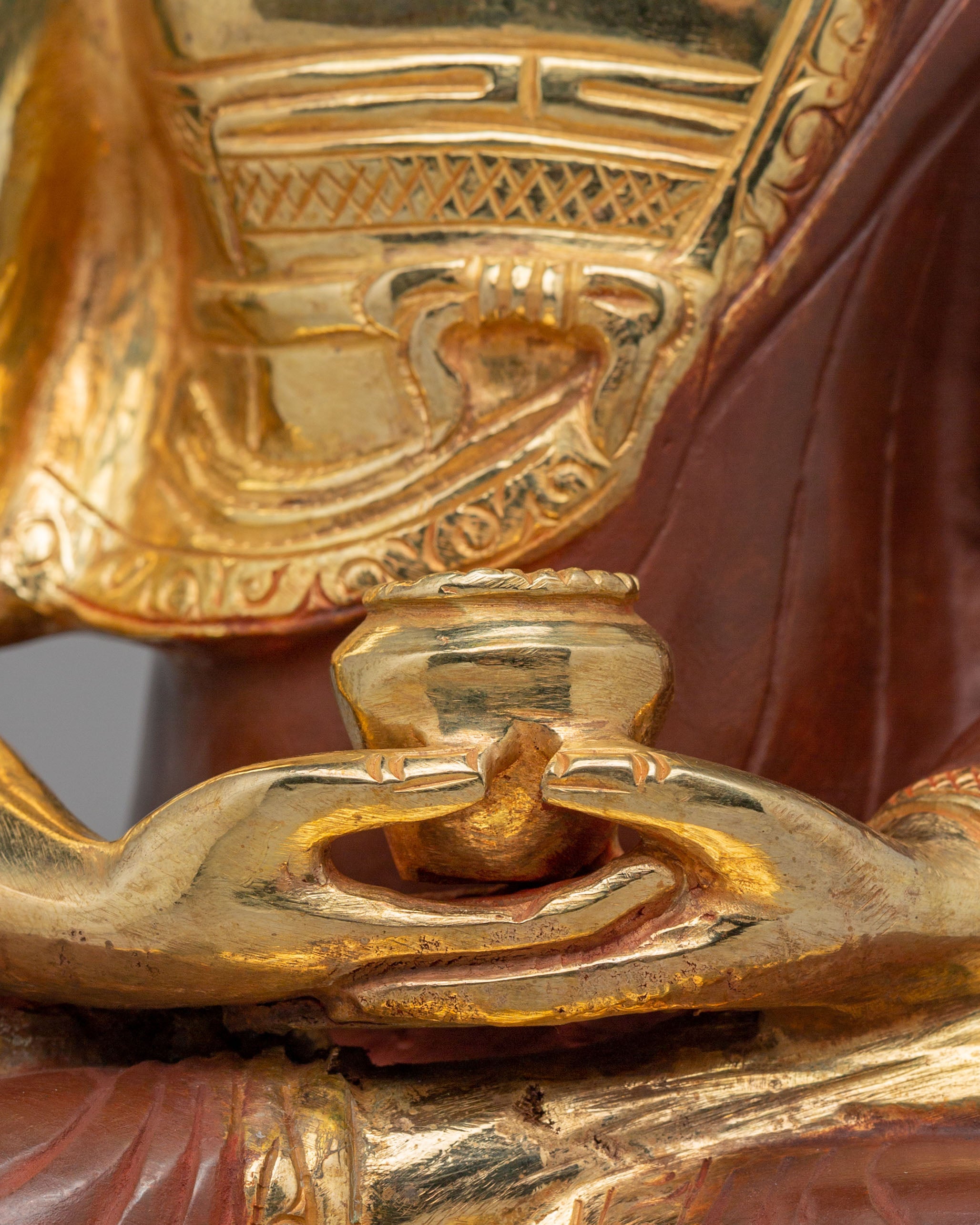 Infinite Light Amitabha Buddha Statue | Gold Plated Meditation Altar Decor