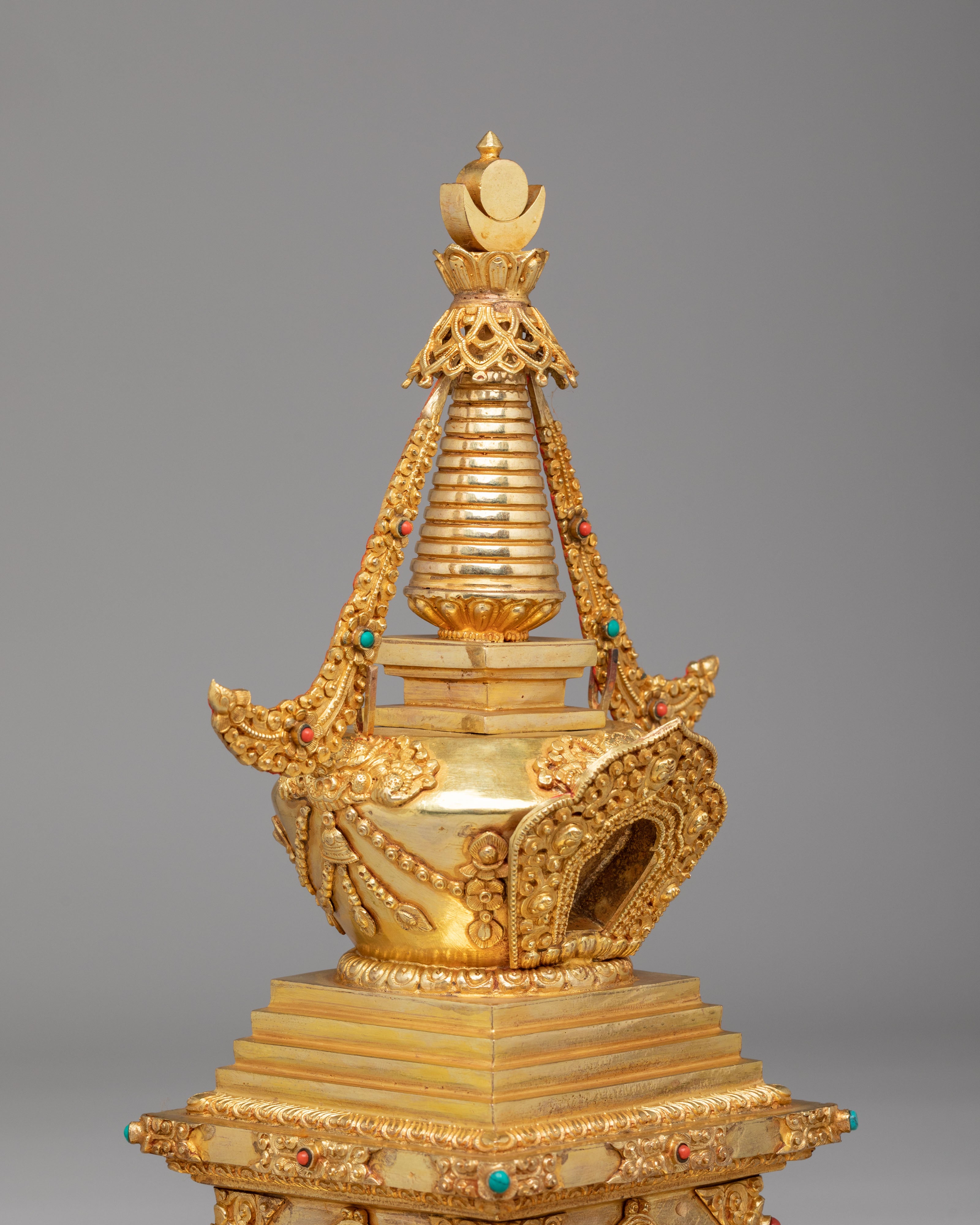 Traditional Altar Enlightenment Stupa | Handmade Tibetan Ritual Stupa