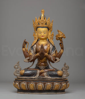 Handcrafted Buddhist Chenrezig Statue