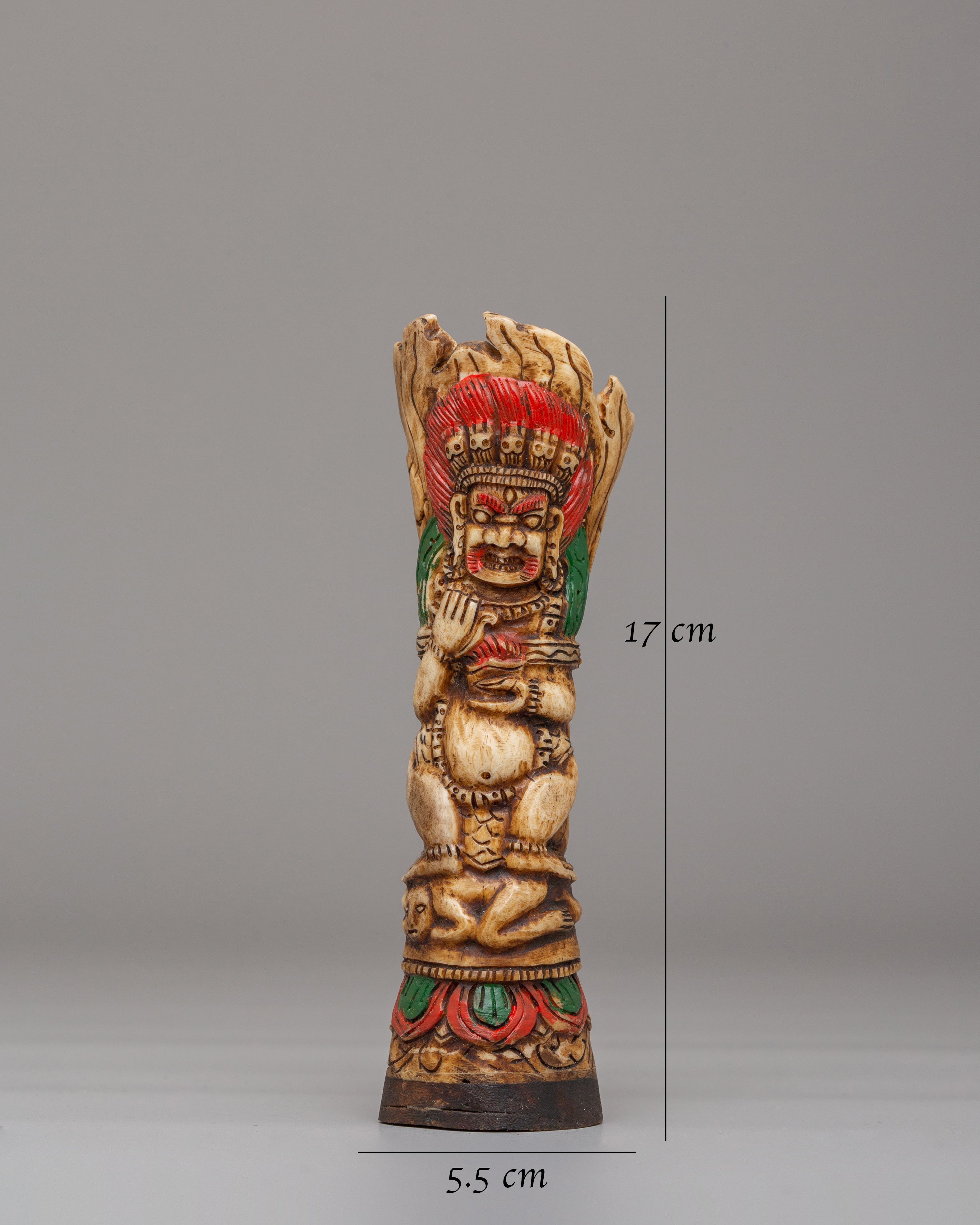Tibetan Mahakala Bone | Handcarved Tibetan Buddhist Art