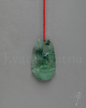 Sacred Tibetan Jade Locket Amulet | Hand Carved Jade Spiritual Pendant