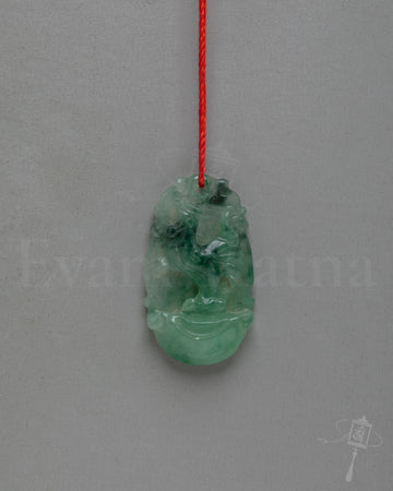 Sacred Tibetan Jade Locket Amulet | Hand Carved Jade Spiritual Pendant