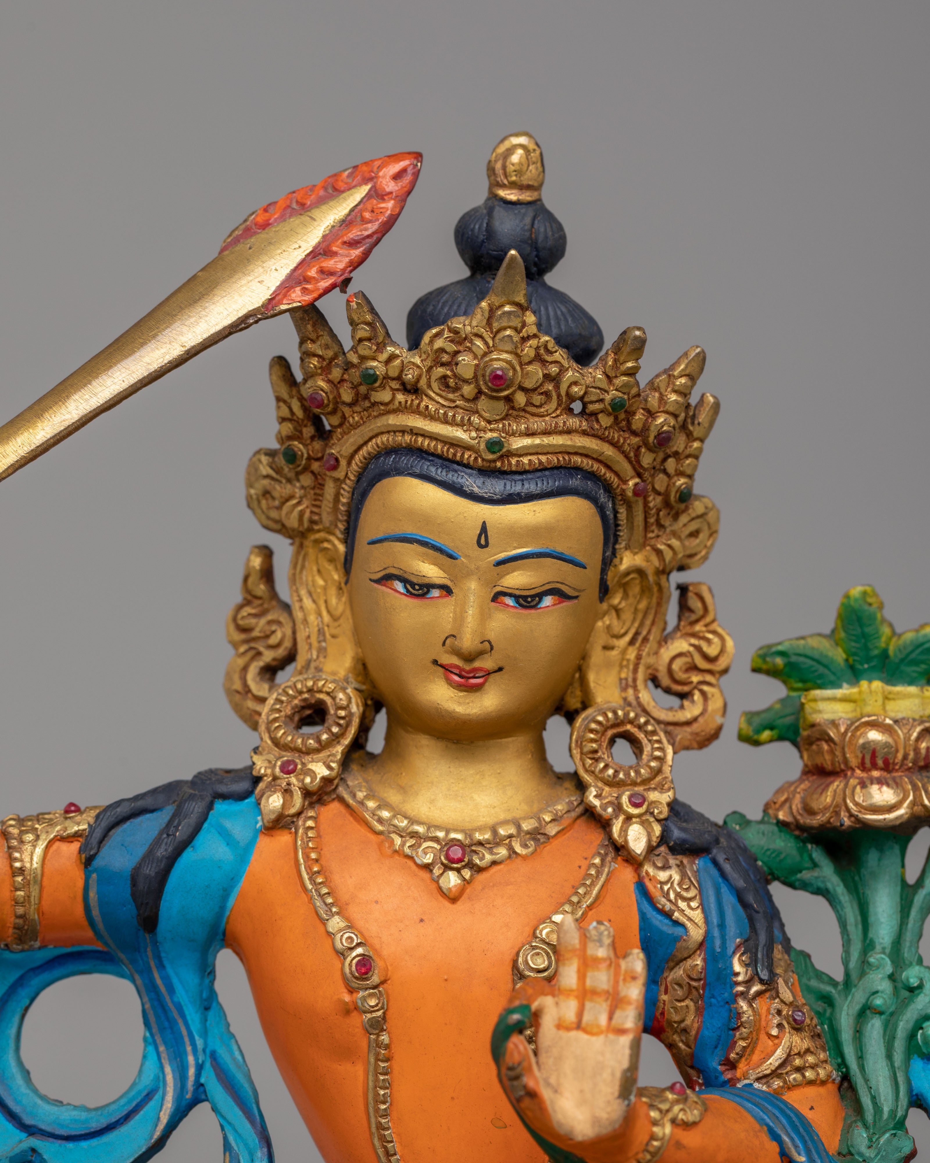 Spiritual Manjushri Divine Statue | Handcrafted Copper Manjushri Statue
