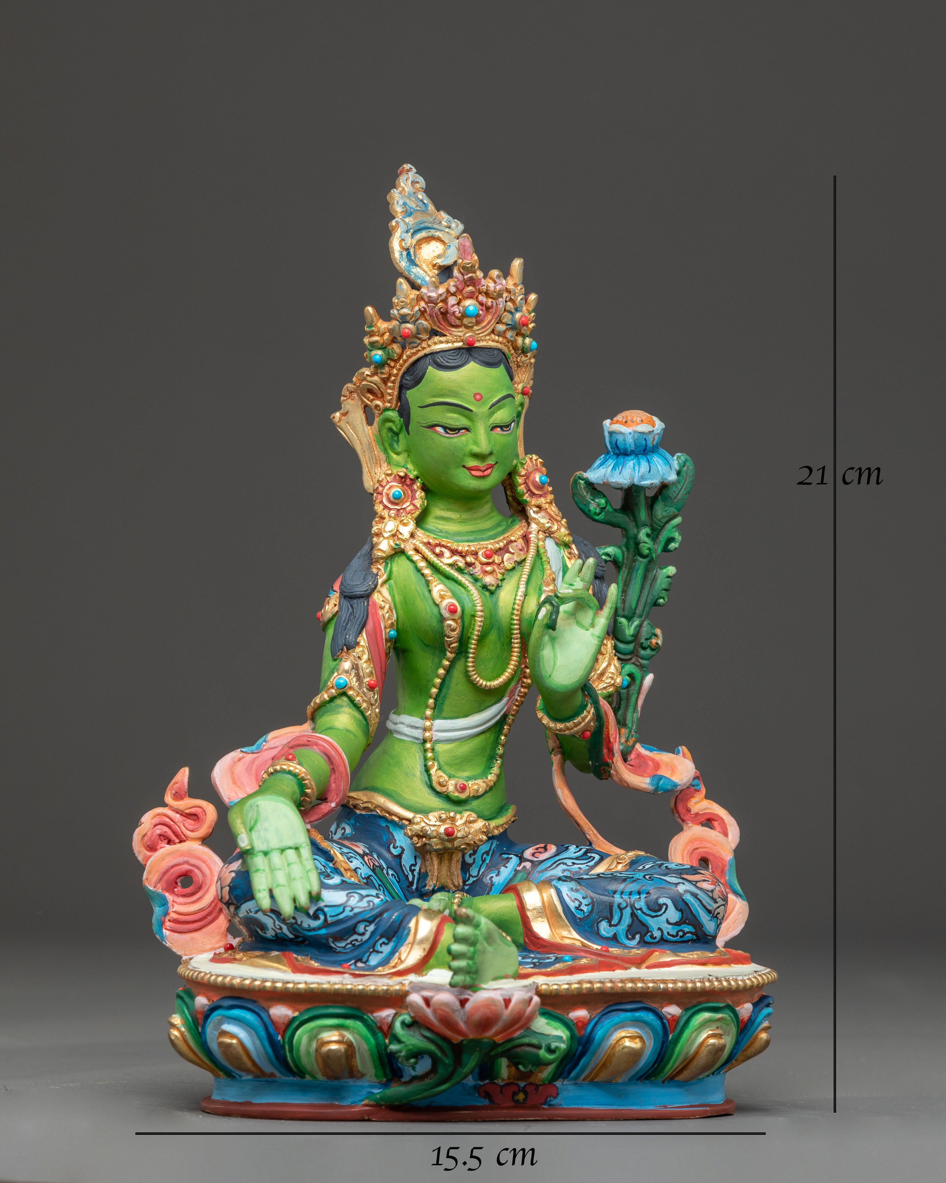 Himalayan Green Tara Deity Statue | Tibetan Goddess