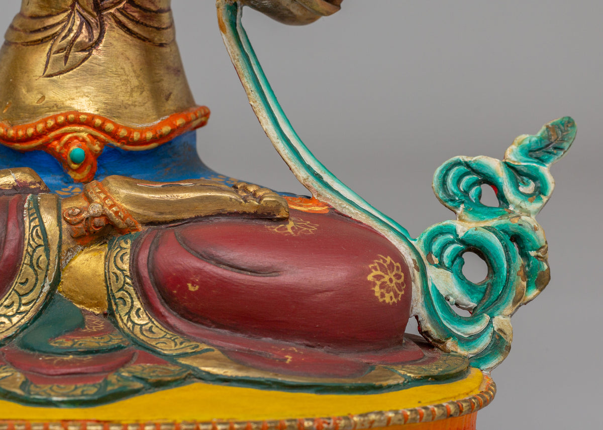 Handmade White Tara Statue for Healing | 24K Gold Plated Copper Tara