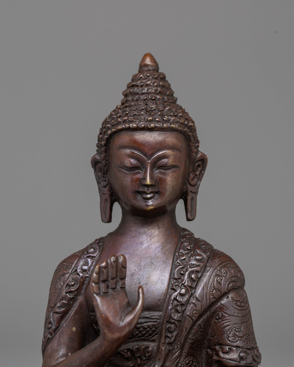 Sacred Amogasiddhi Buddha Altar Statue | Tibetan Buddhist Sculpture