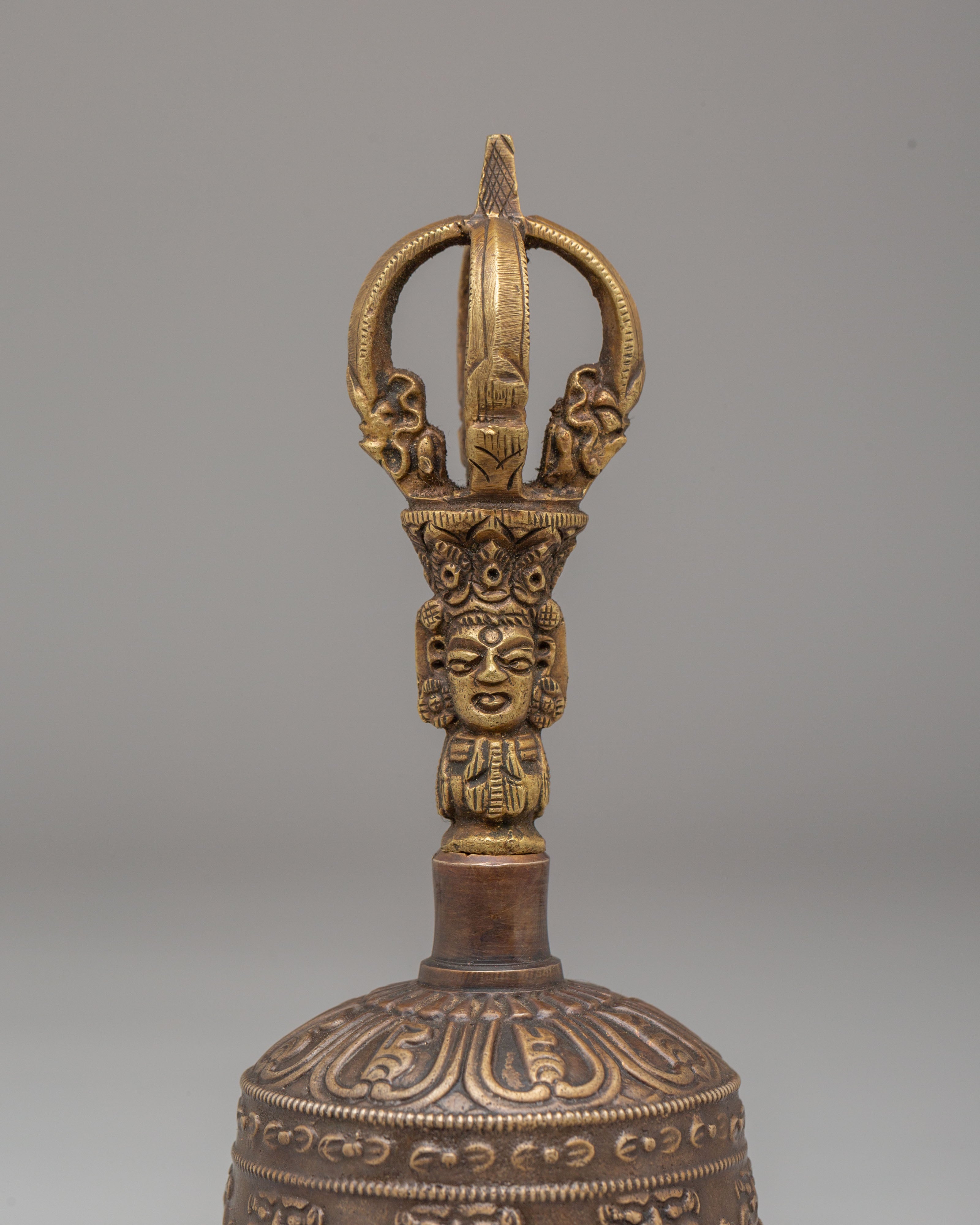 Tibetan Buddhism Vajra and Bell Set | Bronze Ritual Tools