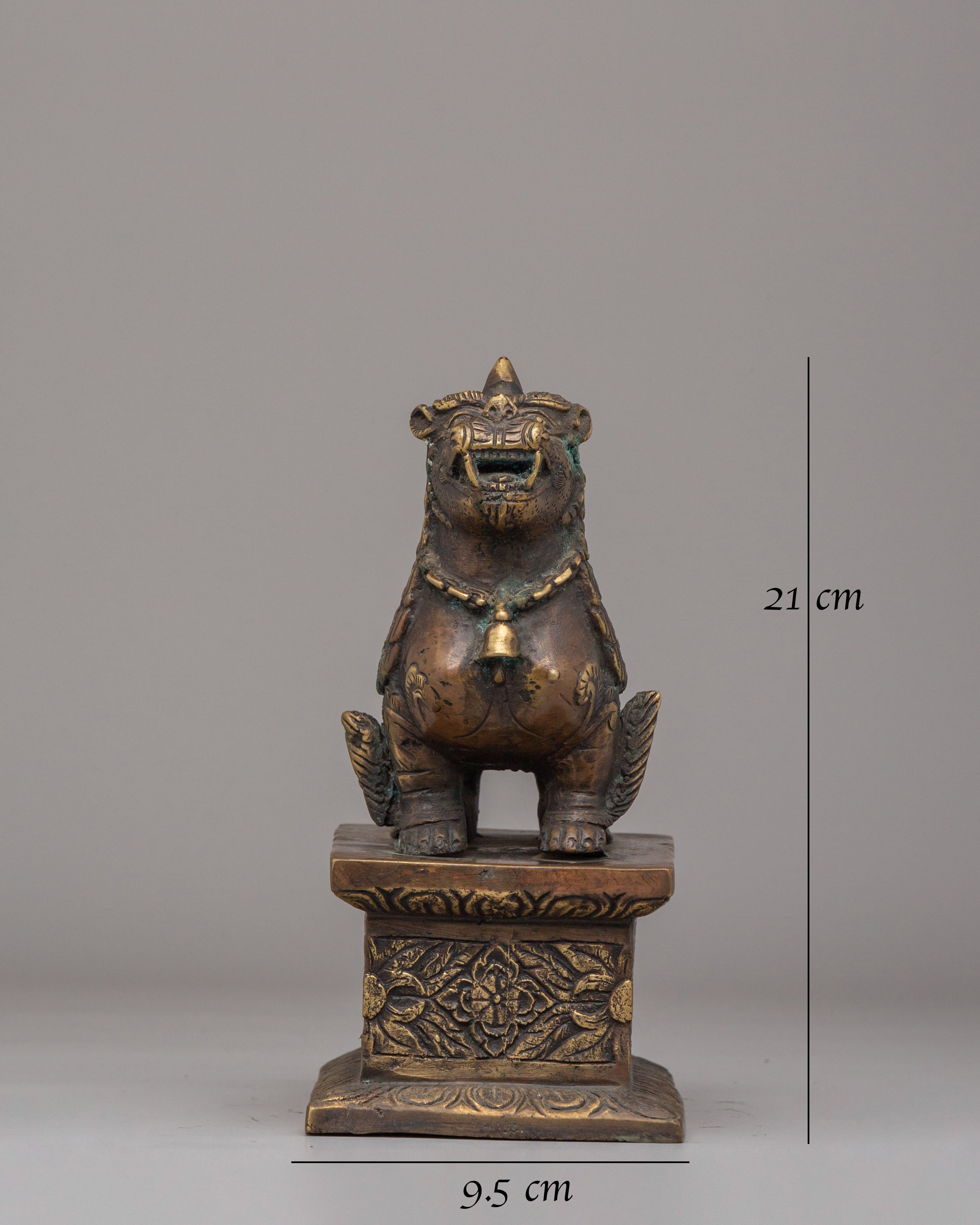Buddhist Guardian Lion Sculpture Set | Symbol of Protection & Strength