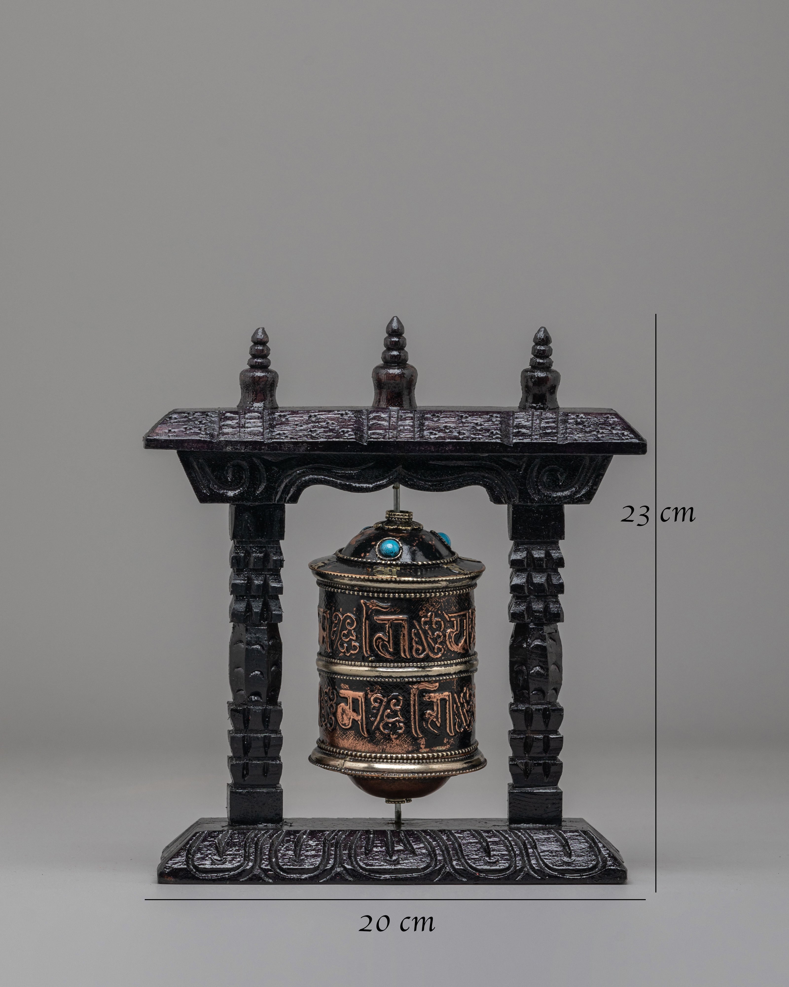 Handcrafted Altar Prayer Wheel | Tibetan Mantra Spinner for Meditation
