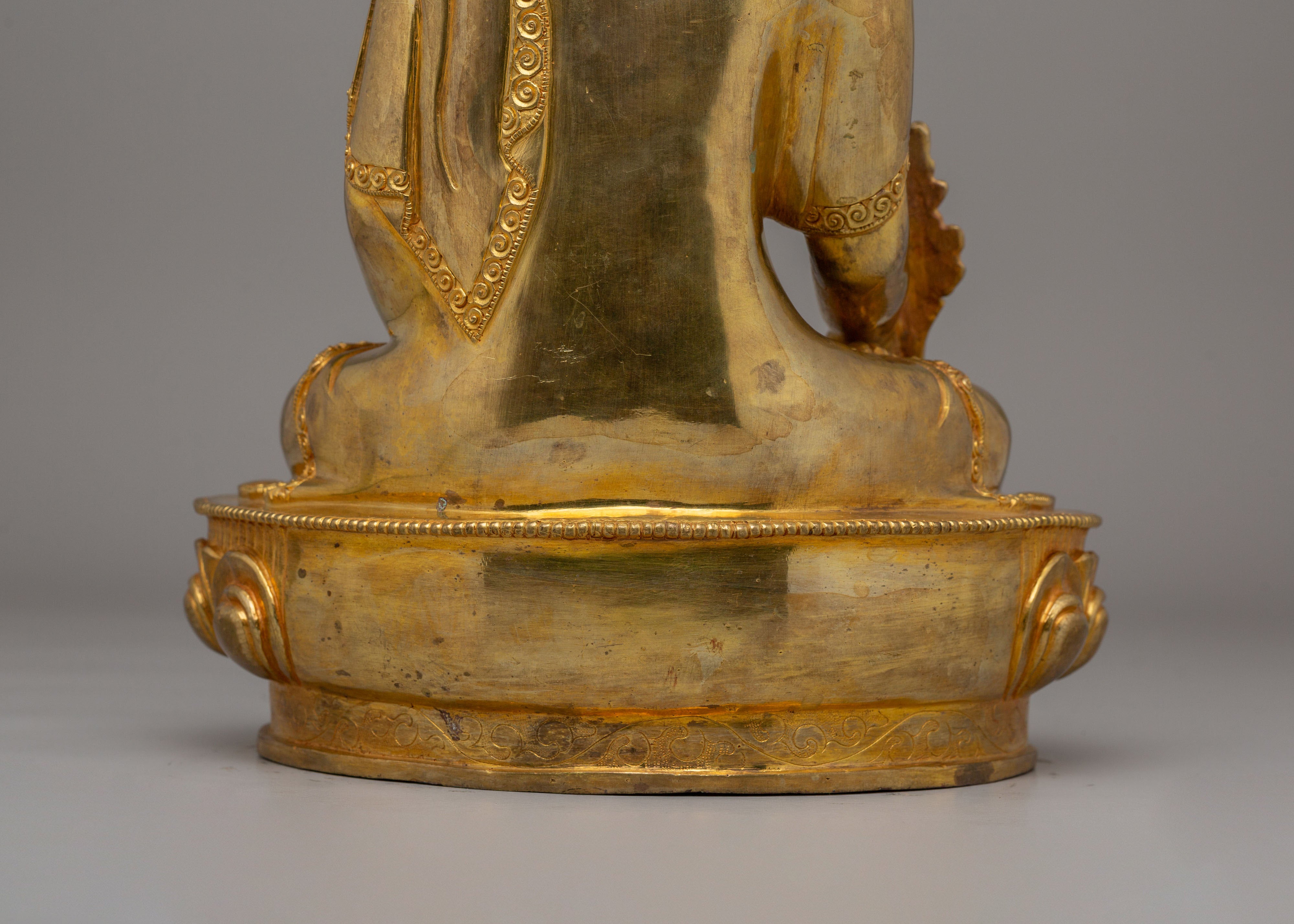 Spiritual Handcrafted Medicine Buddha Statue | Tibetan Healing Deity Figurine