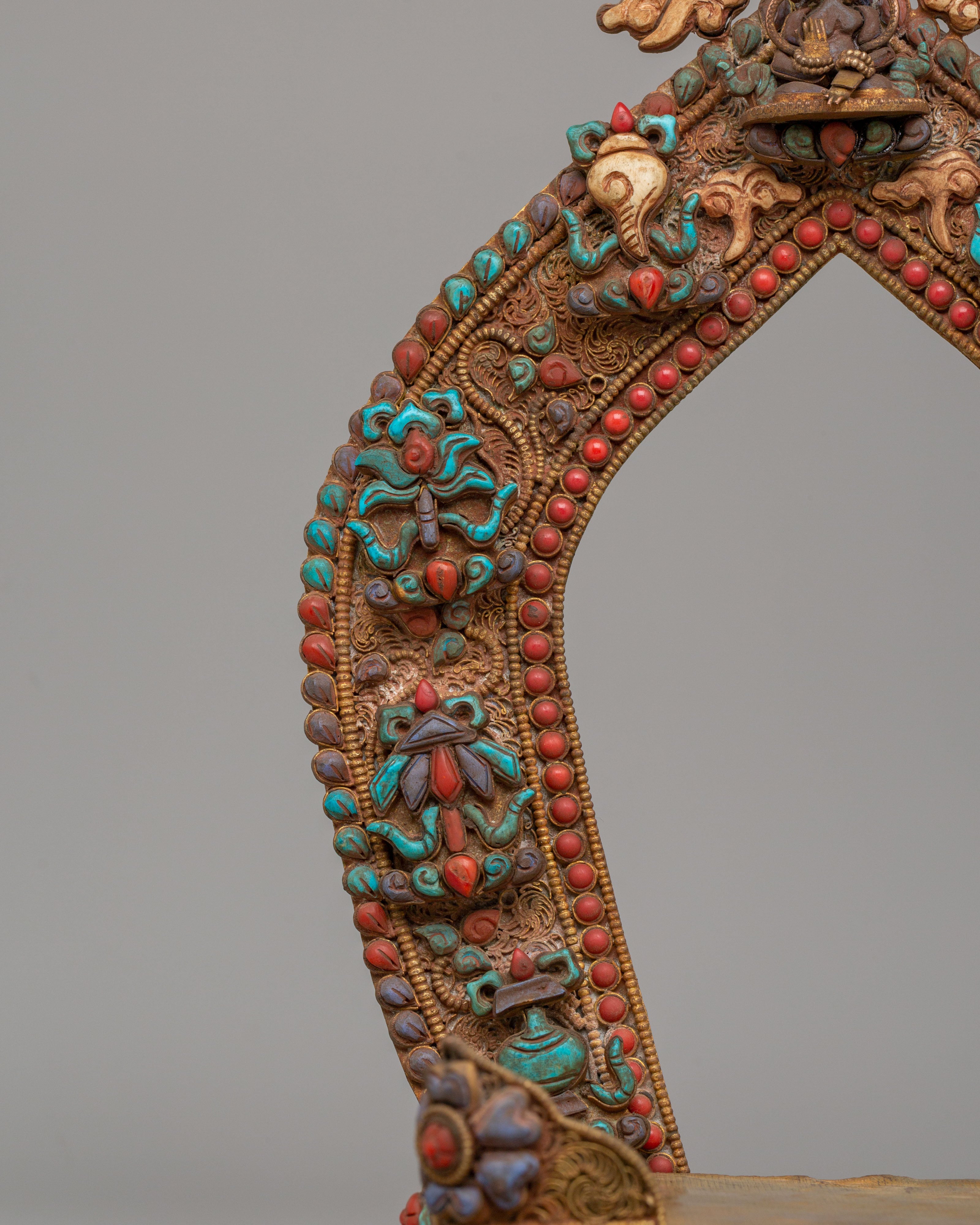 Handmade Chenrezig Statue on Throne | Tibetan Bodhisattva Statue