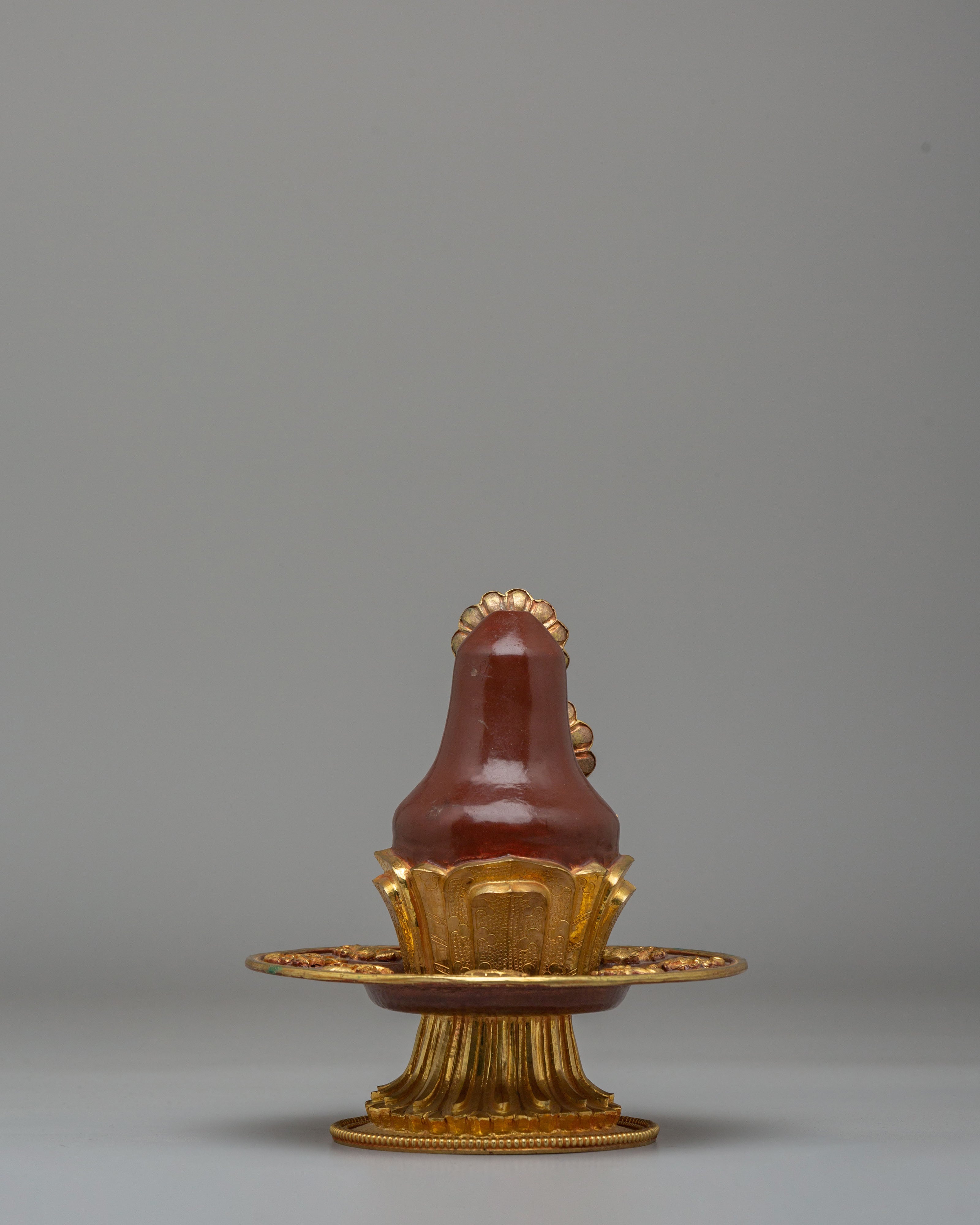 Traditional Tibetan Ritual Torma | Electro Gold Plated Copper Torma