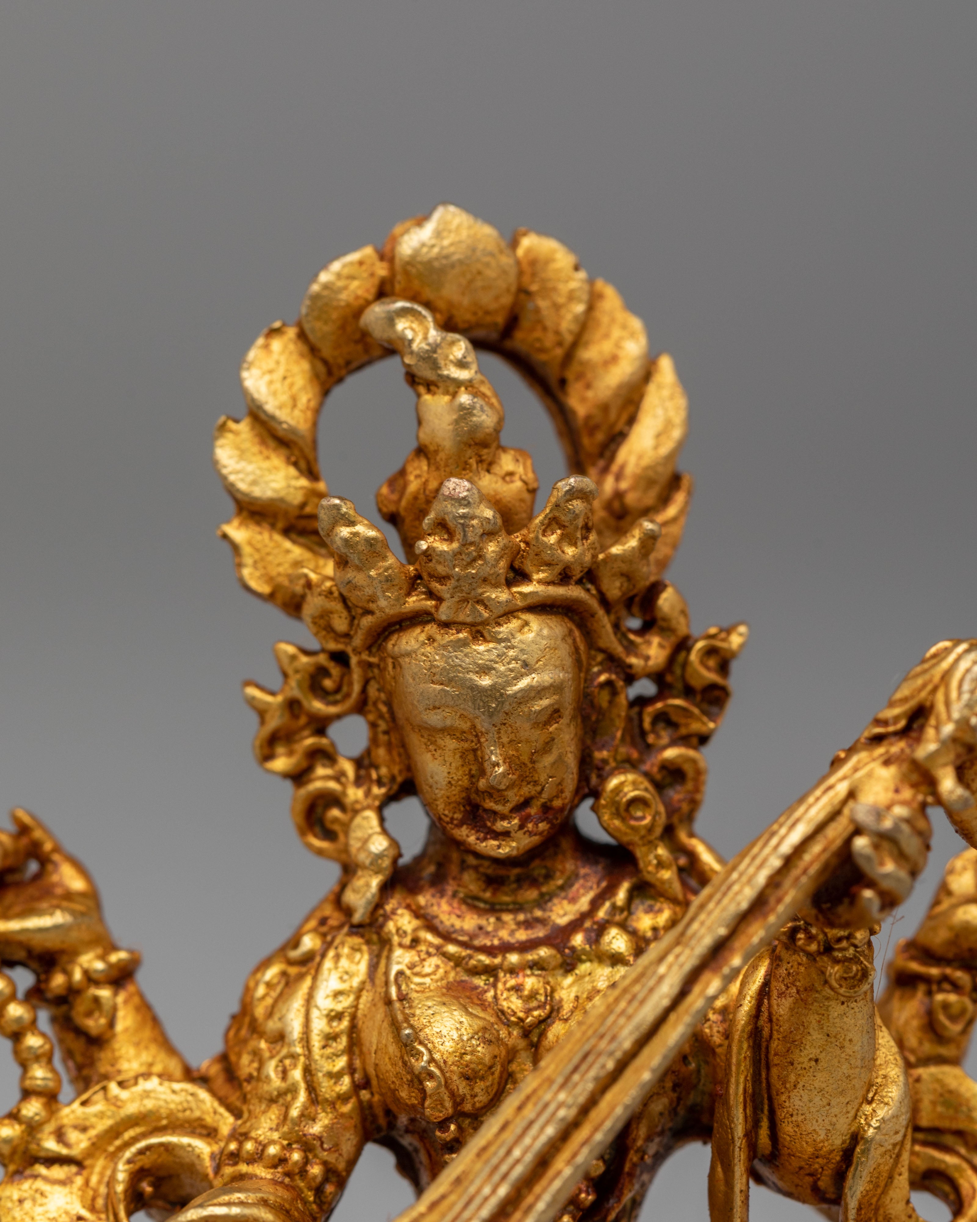 Handmade Divine Saraswati Statue | Goddess of Knowledge & Music