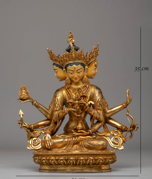 Handmade Golden Namgyalma Statue | Dakini of Longevity