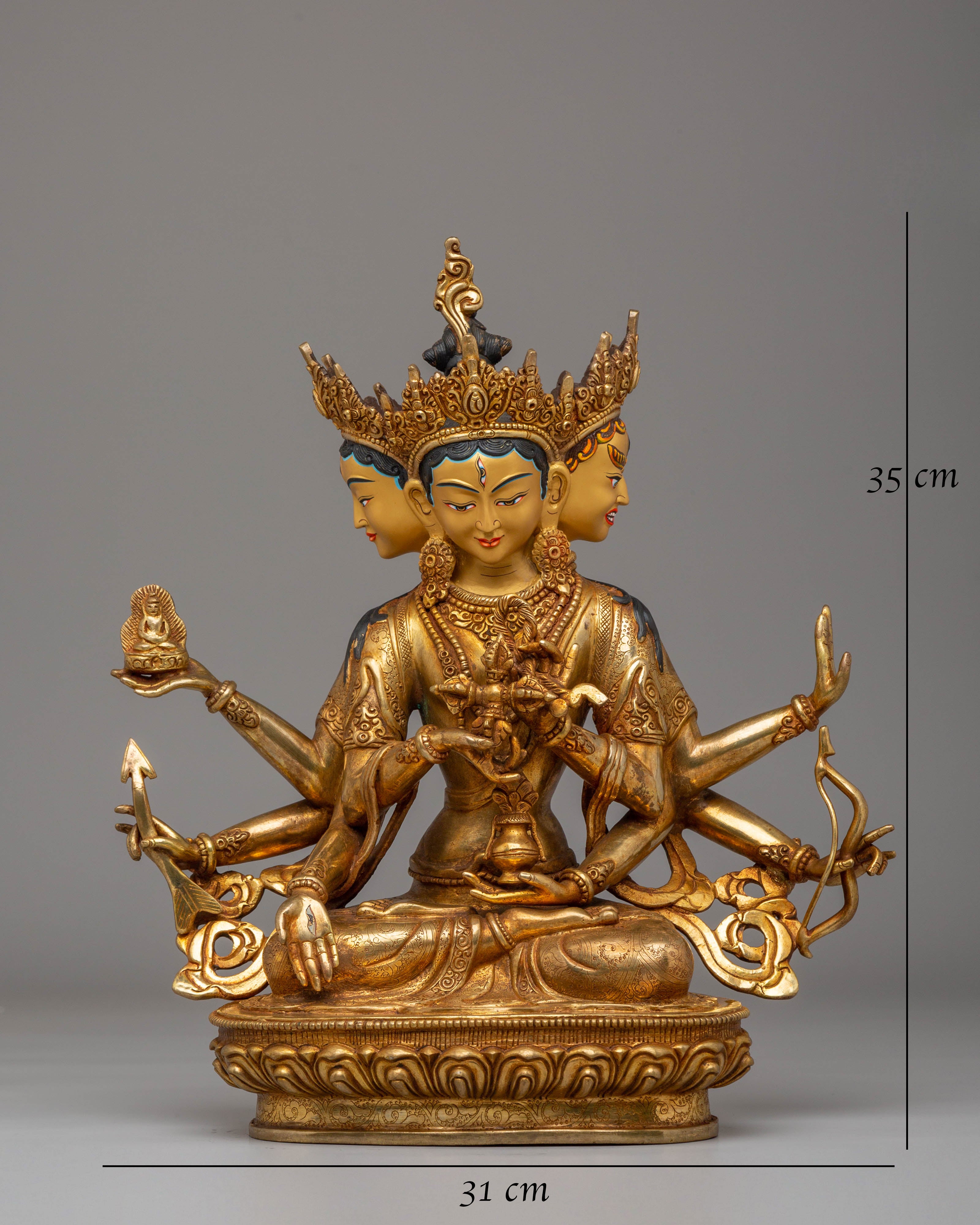 Handmade Golden Namgyalma Statue | Dakini of Longevity