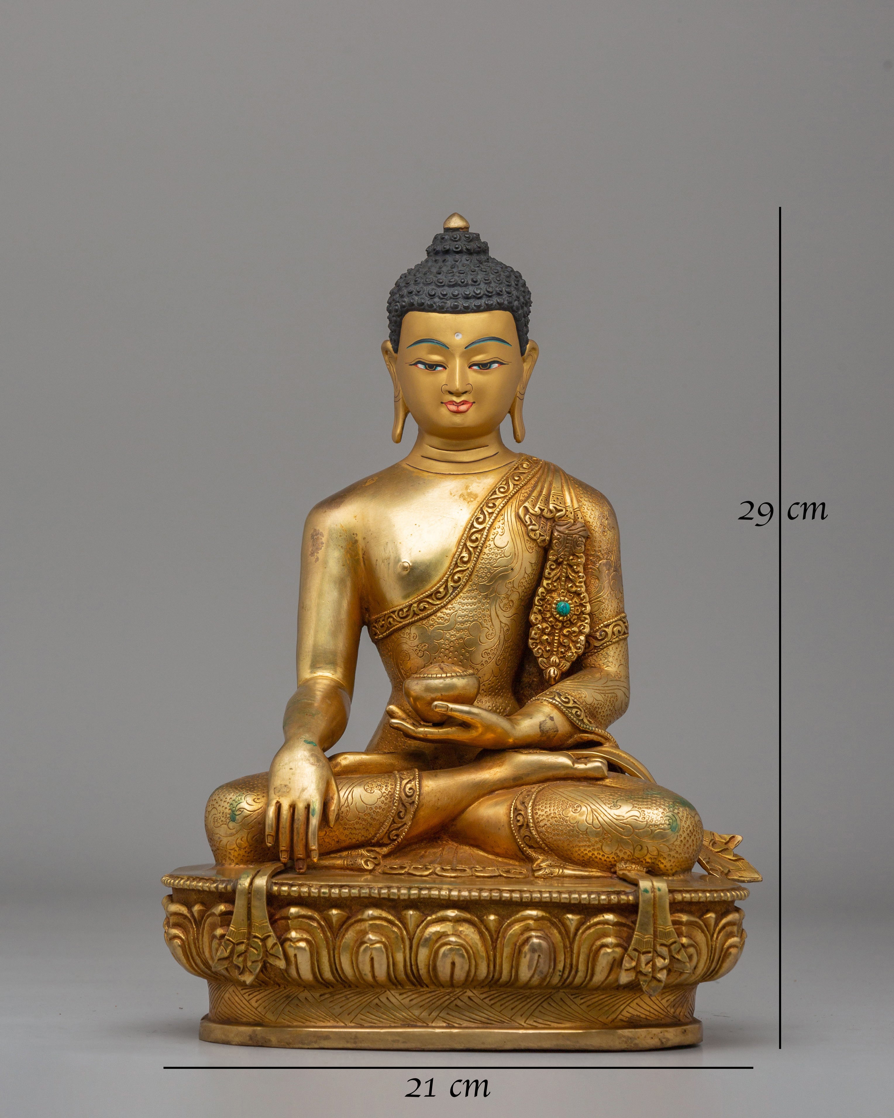 Tathagata Shakyamuni Buddha Statue | Gold Plated Buddhist Sculpture