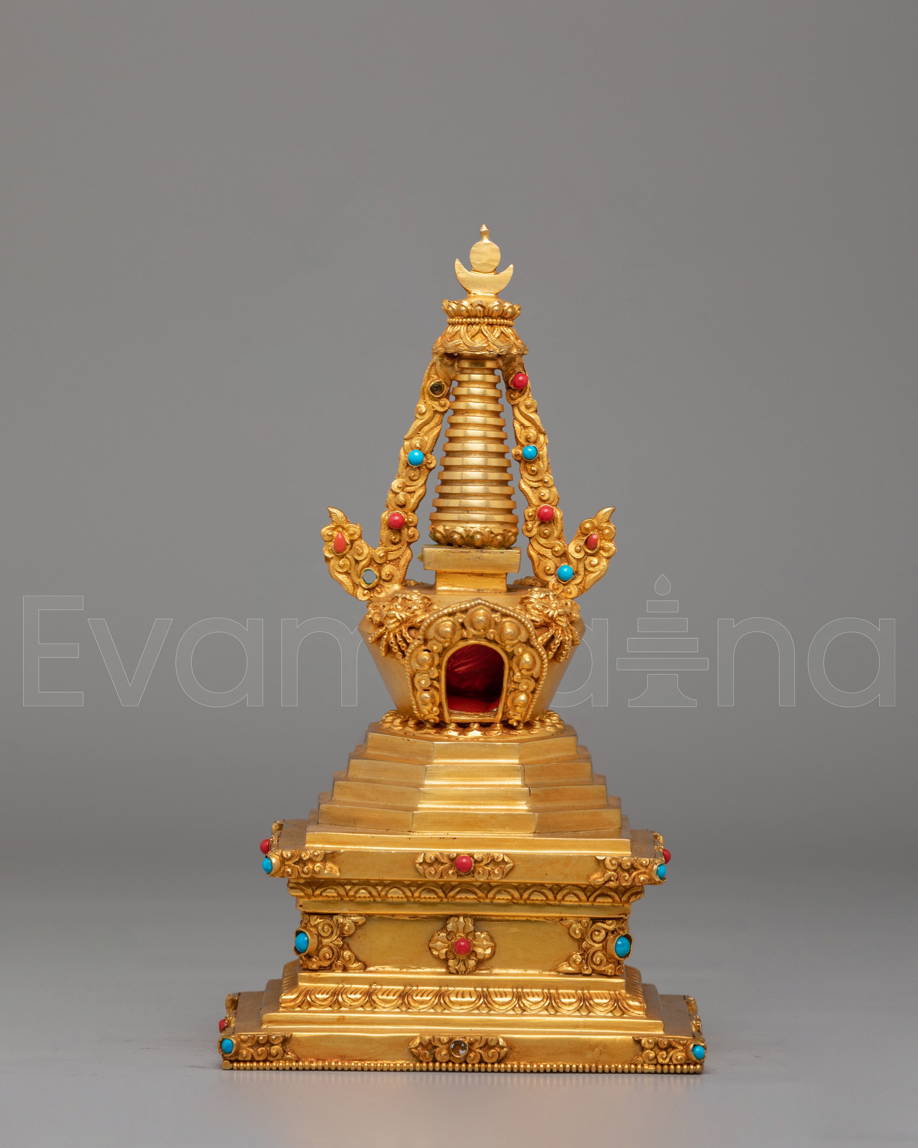 Gold Plated Tibetan Reconciliation Stupa 