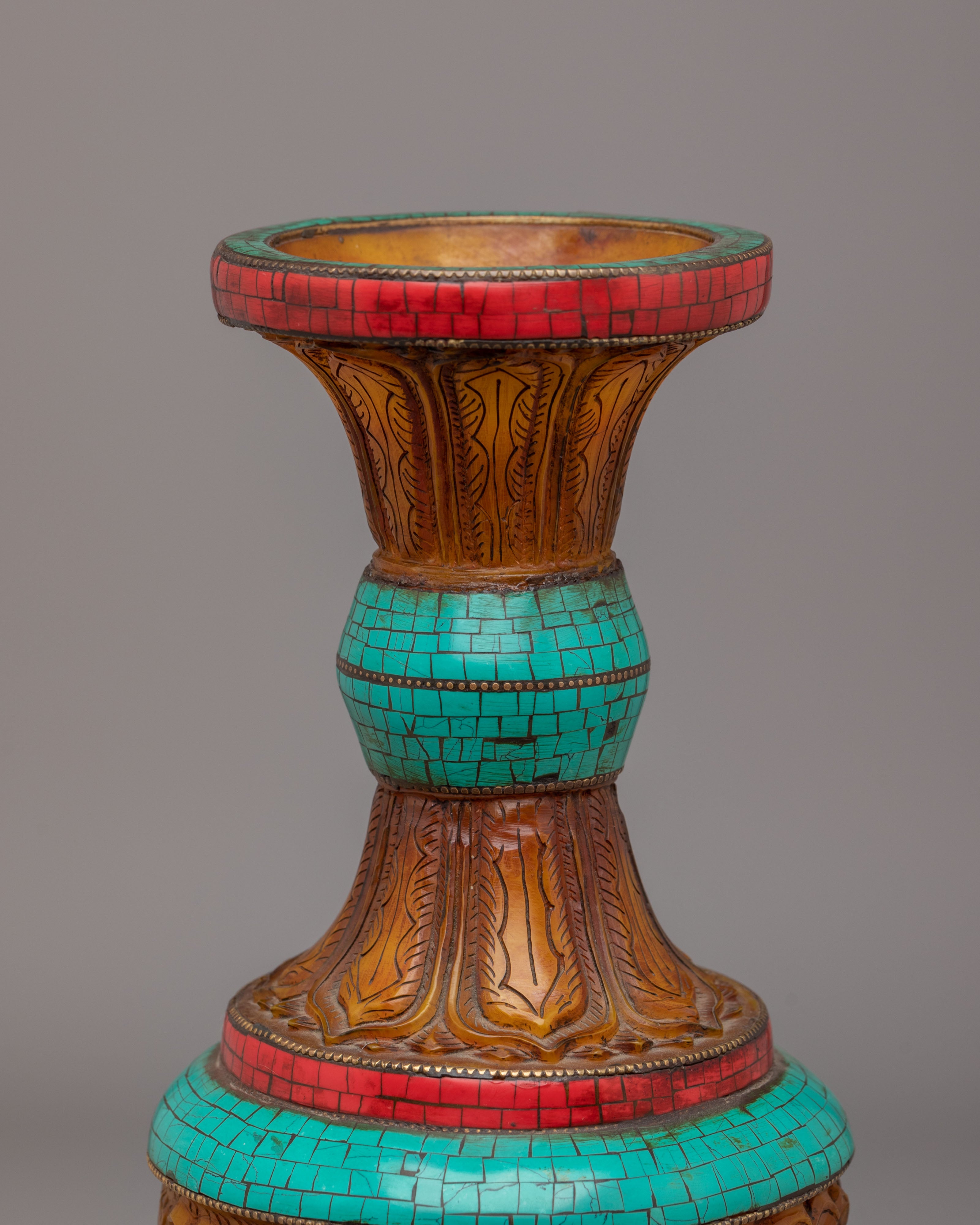 Black Manjushri Flower Vase | Handcrafted Flower Vase