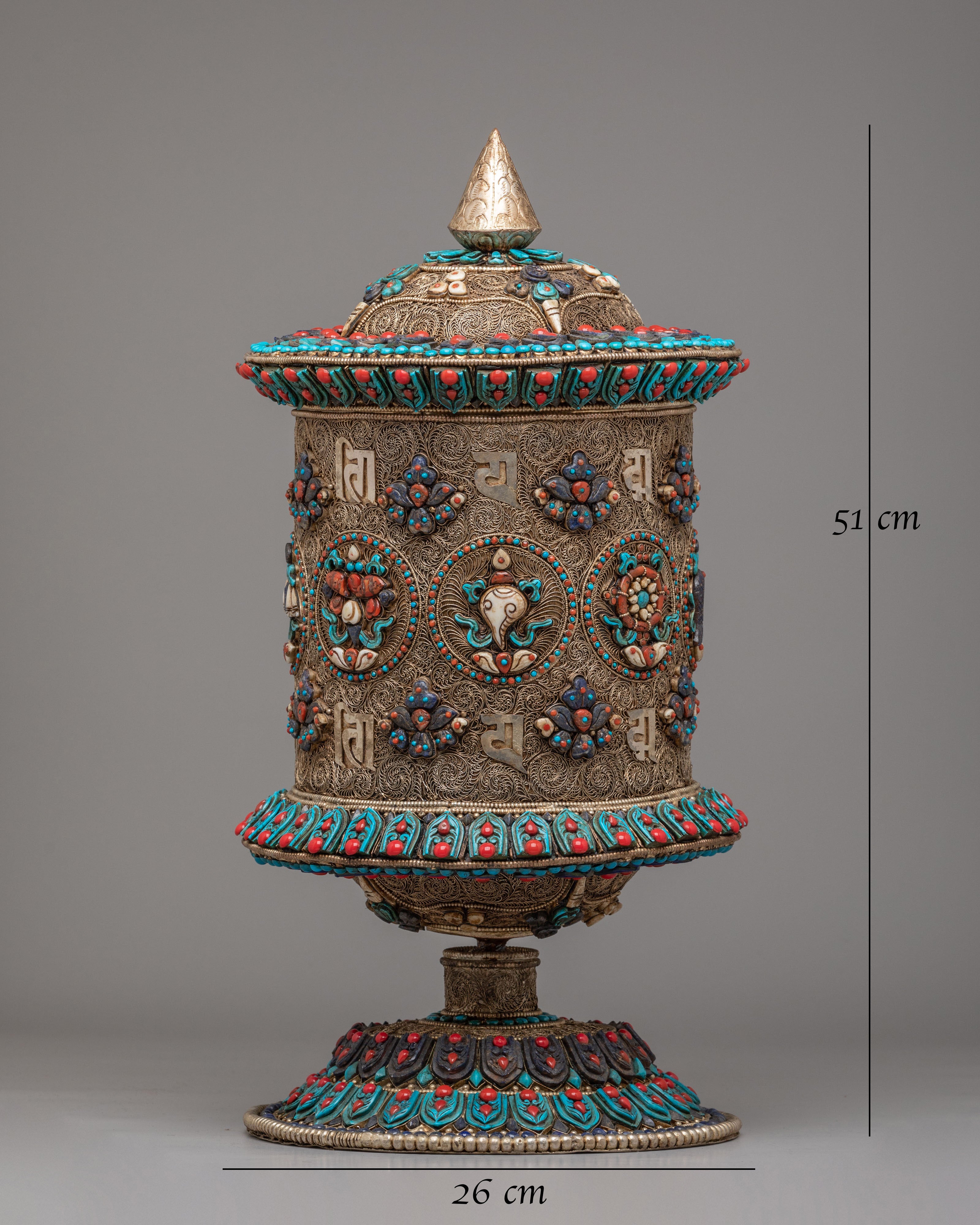 Handcrafted Mantra Prayer Wheel | Tibetan Dharma Decor