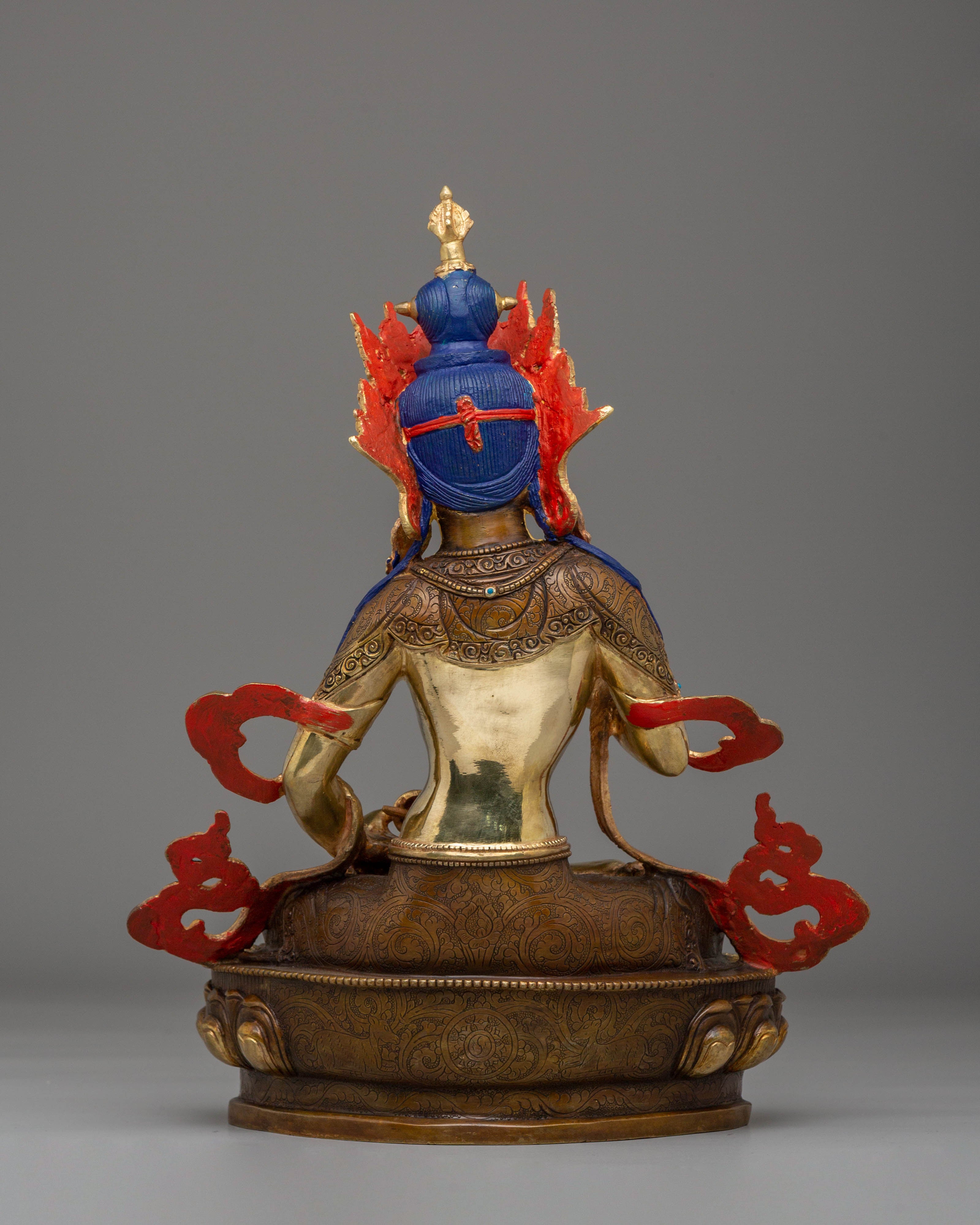 Vajrasattva Handmade Copper Statue | 24K Gold Plated with Gemstone