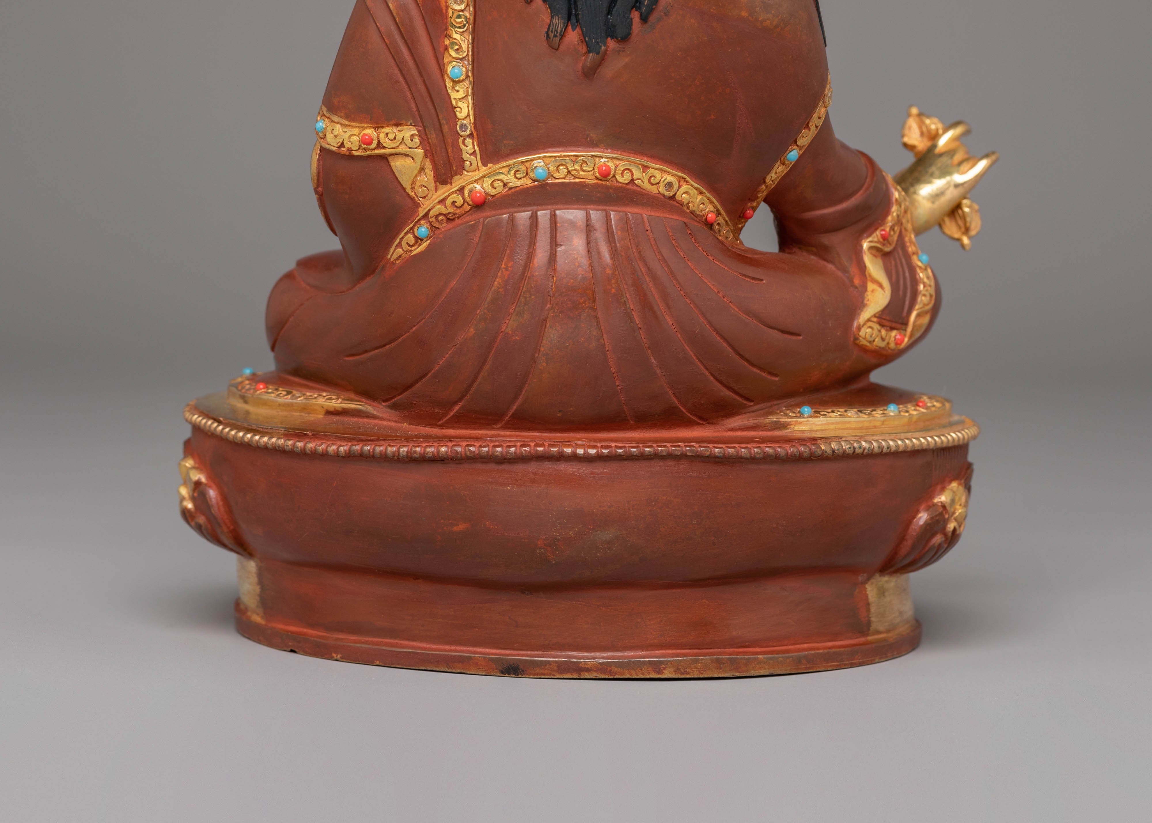 Guru Rinpoche Buddhist Master Statue | 24K Gold Plated Tibetan Art