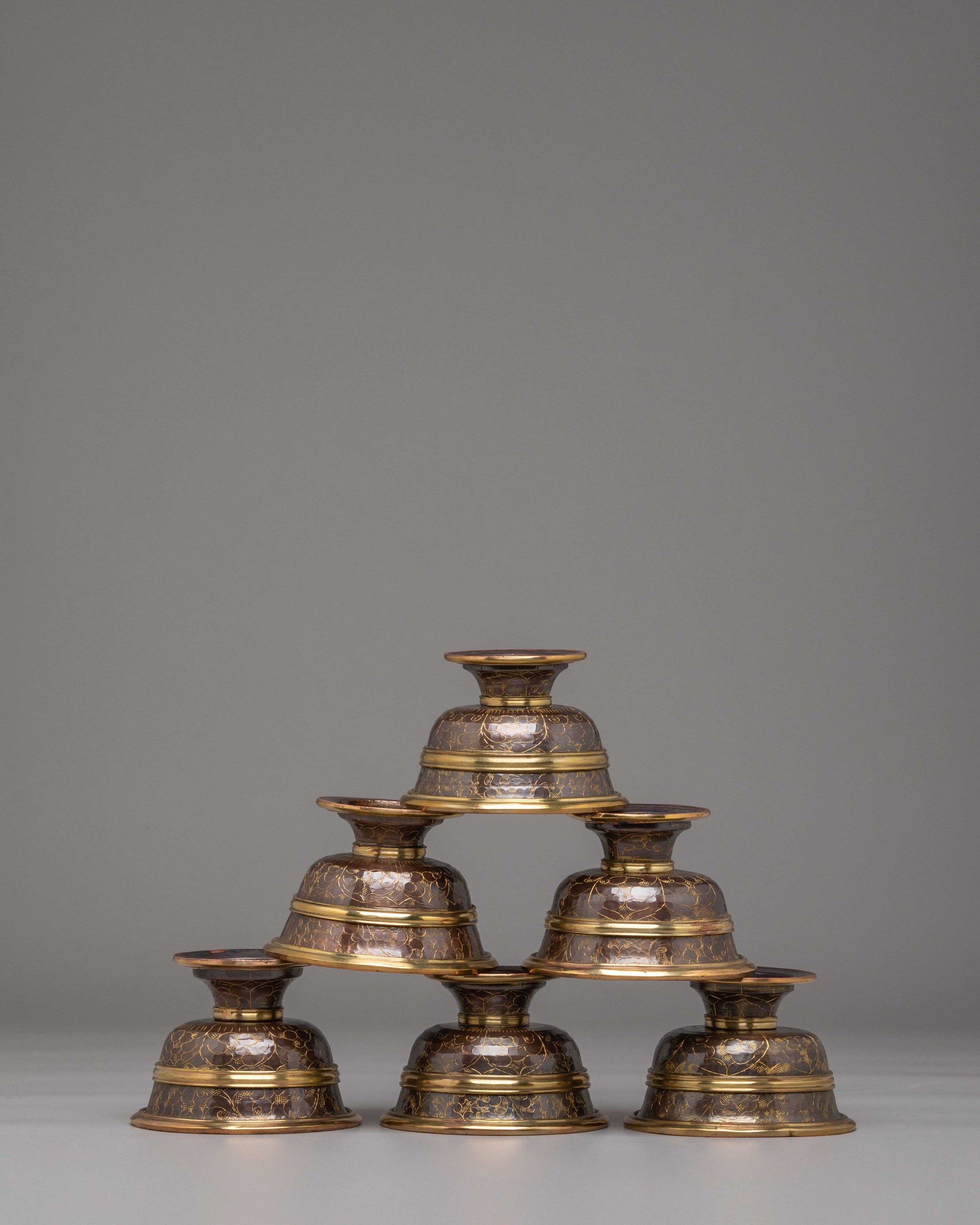 Tibetan Offering Bowls Set | Handcrafted Ritual Bowls for Spiritual Offerings