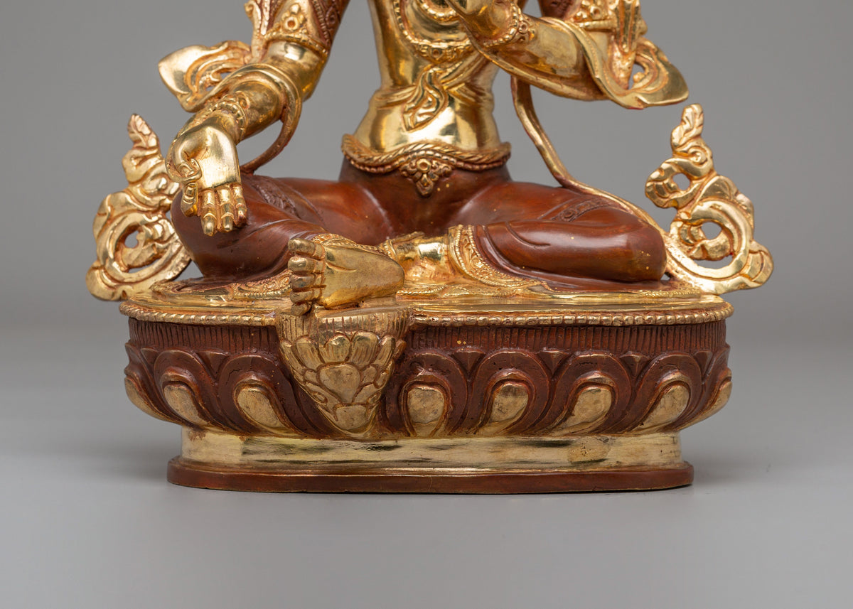 Spiritual Green Tara Protection Figure | Tibetan Statue for Meditation