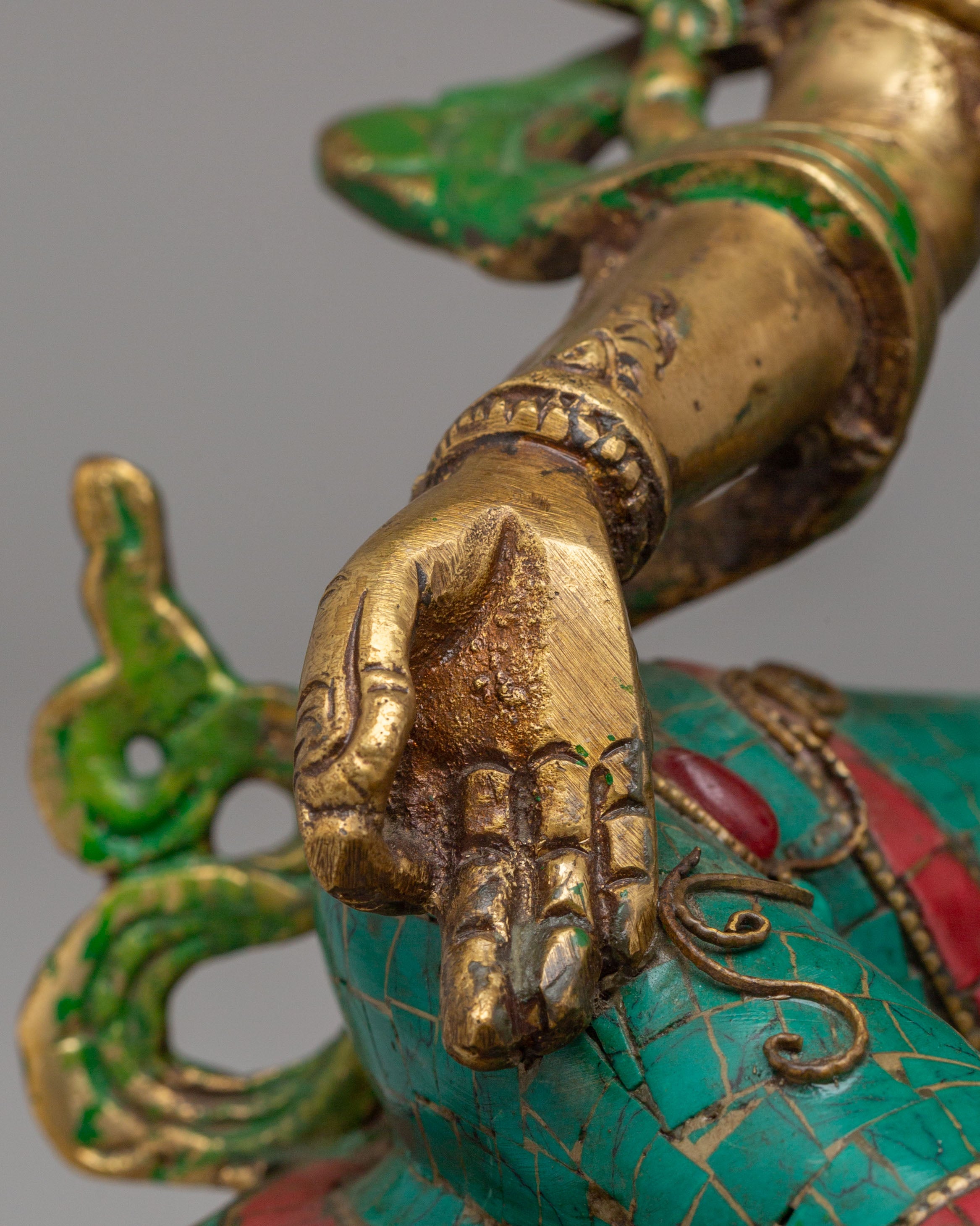 Ceremonial Green Tara Statue | Tibetan Artwork for Rituals
