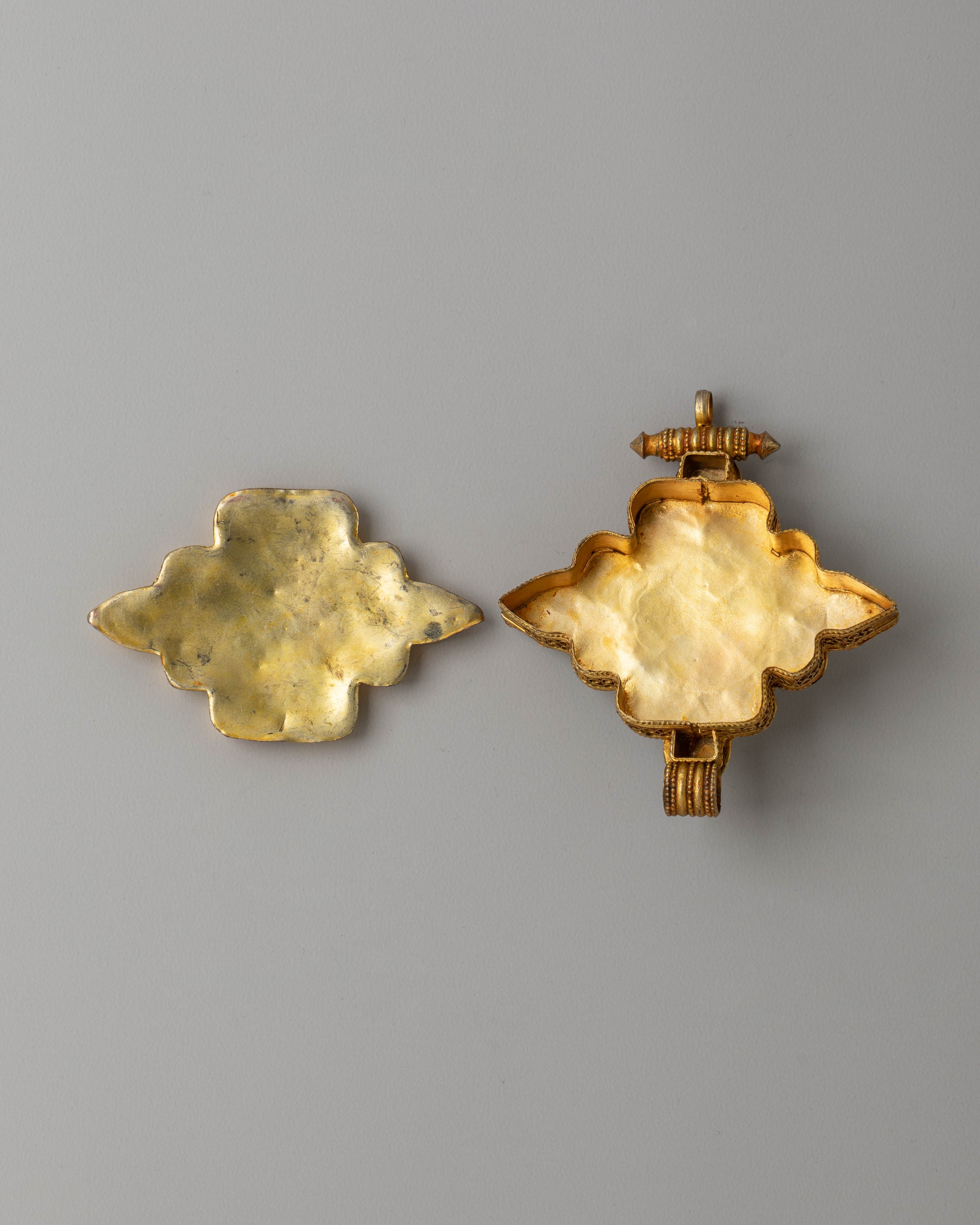 Electro Gold Plated Ghau Locket | Tibetan Pendant for Spiritual Protection