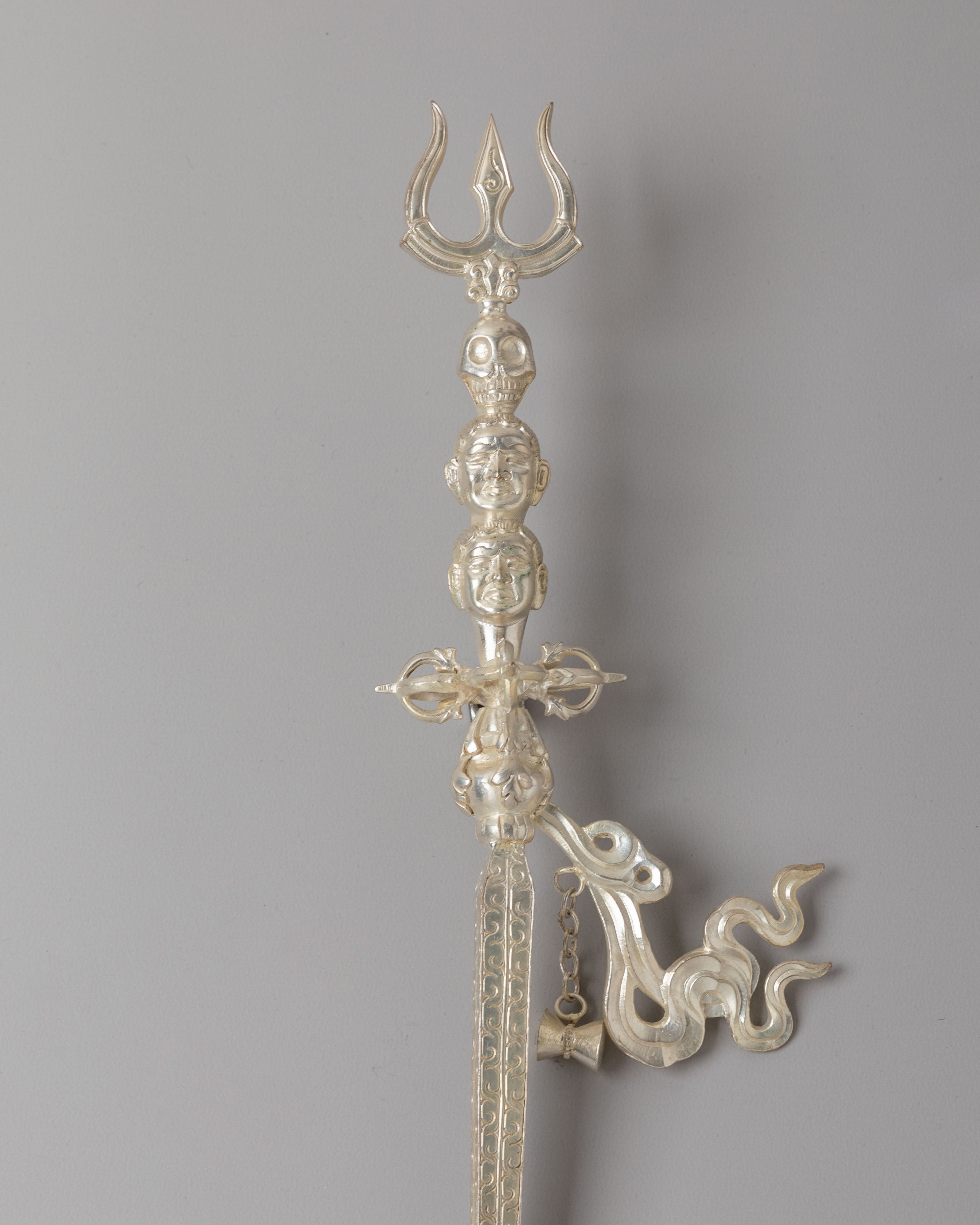 Spiritual Khatvanga Ritual Staff | Sacred Tibetan Tantric Tool