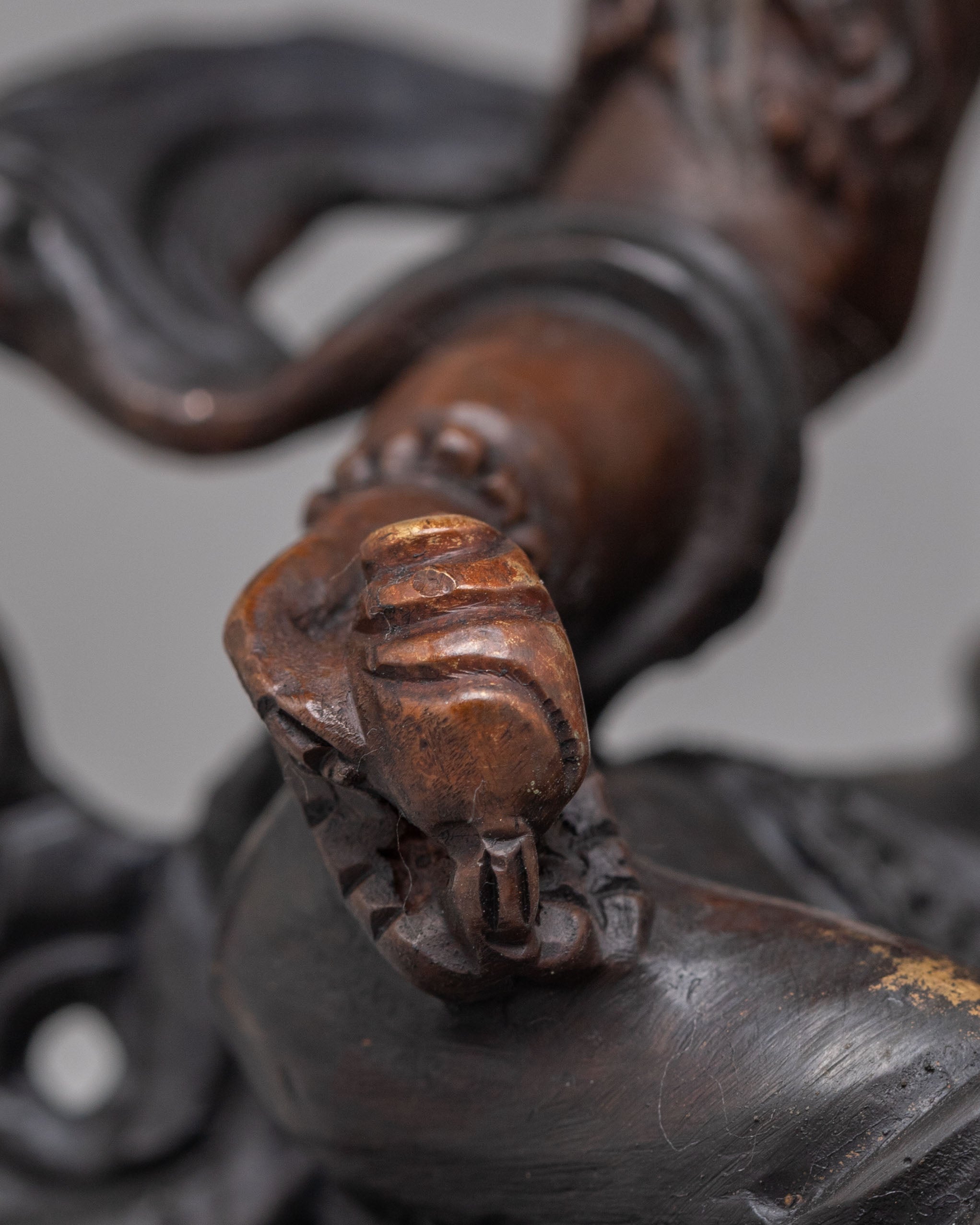 Dzambhala Wealth Protector Deity Statue | Copper Buddhist Altar Decor