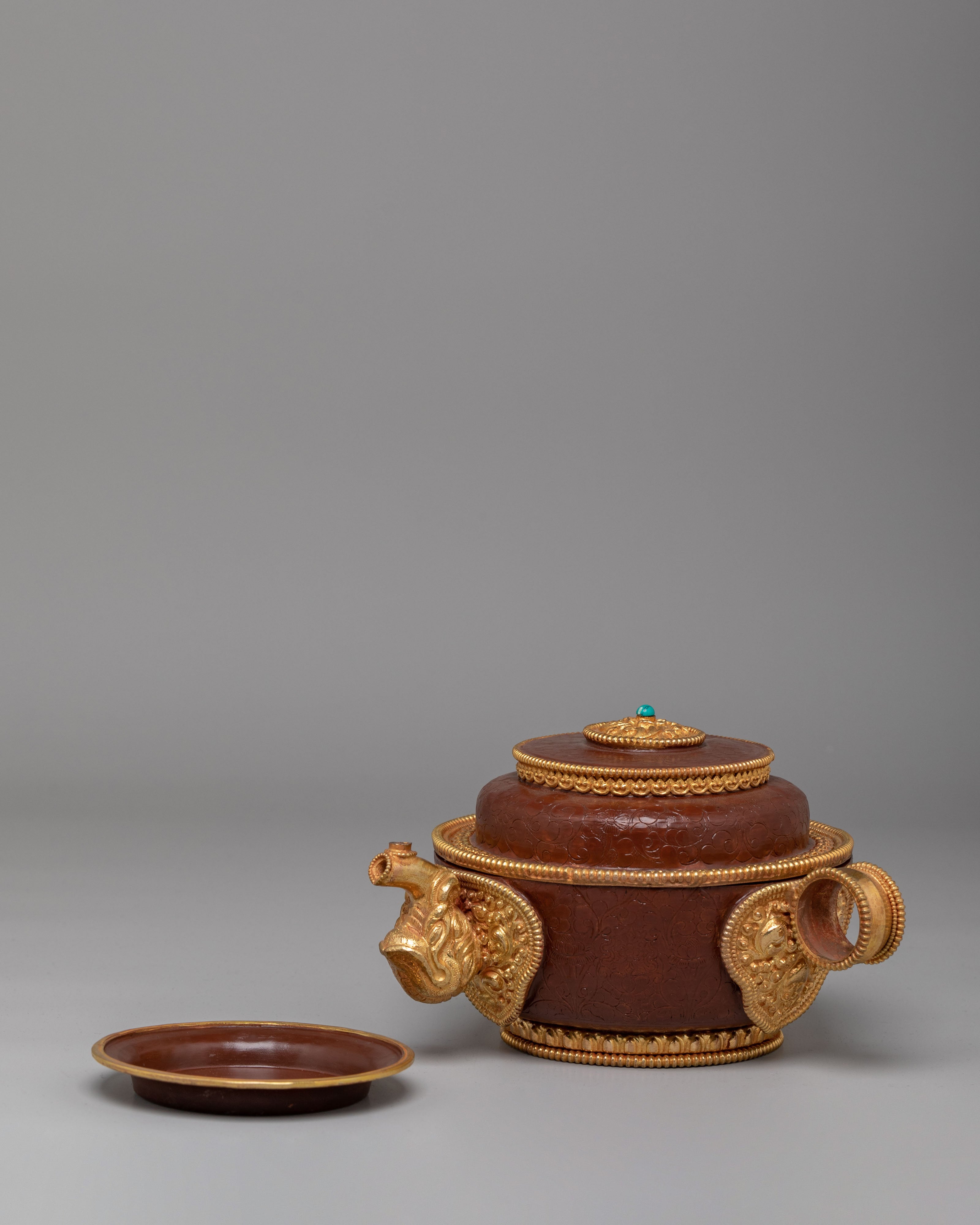 Tibetan Ritual Water Offering Set | Pot, Stand, Plates
