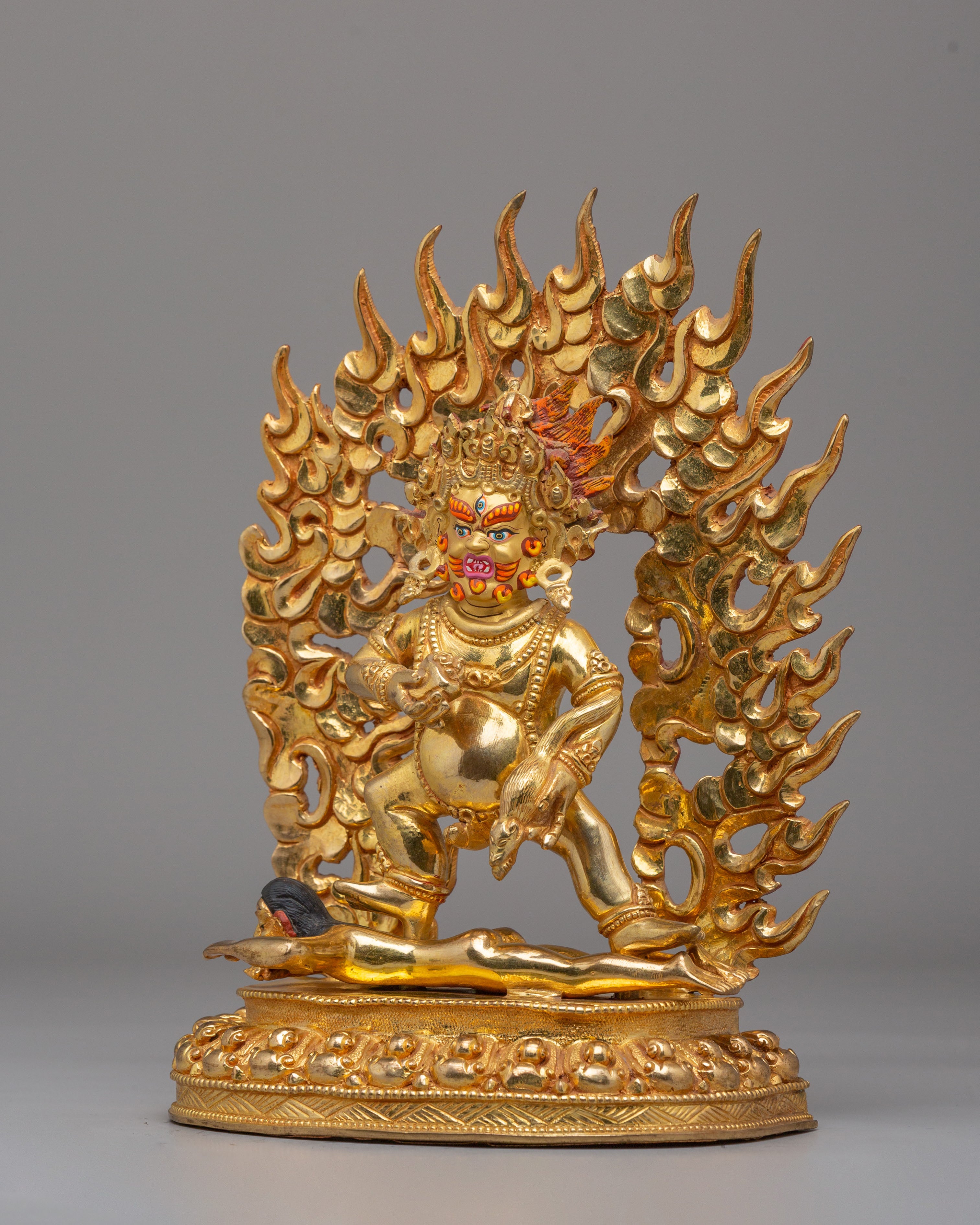 Wealth Protector Black Dzambhala Sculpture | Tibetan Buddhist Artwork for Prosperity